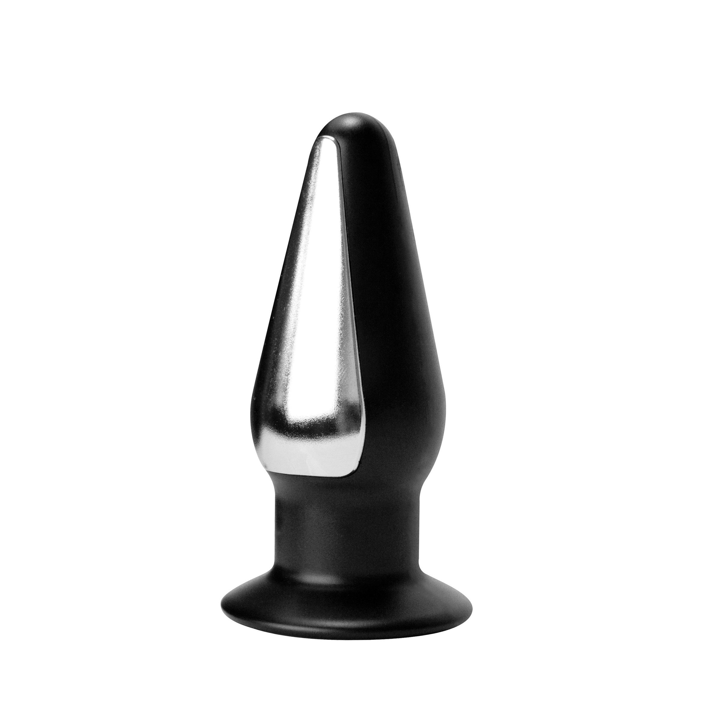 Zeus Electrosex Anal Plug made of metal displayed on a white surface