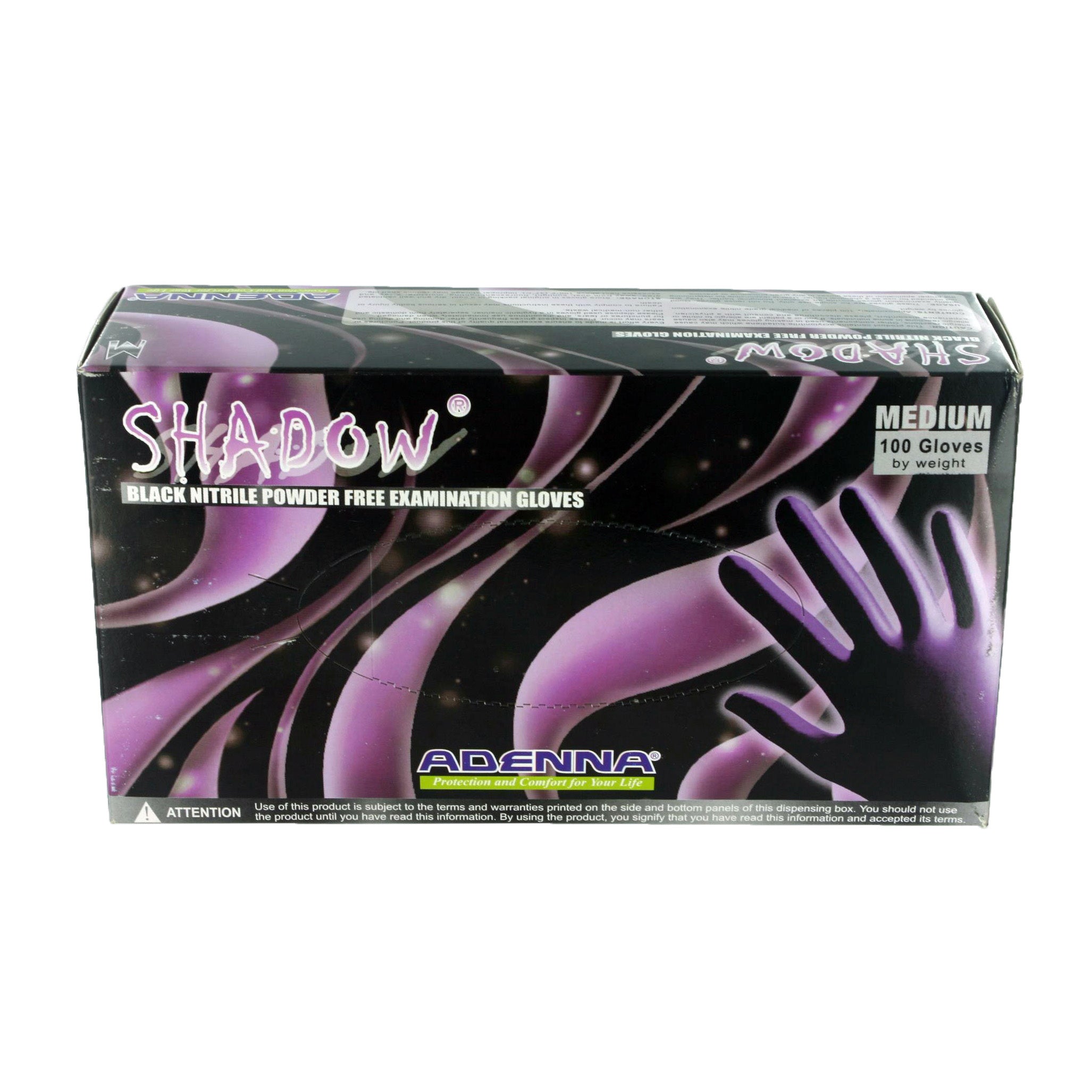 A stack of large black nitrile examination gloves from the 100-count package