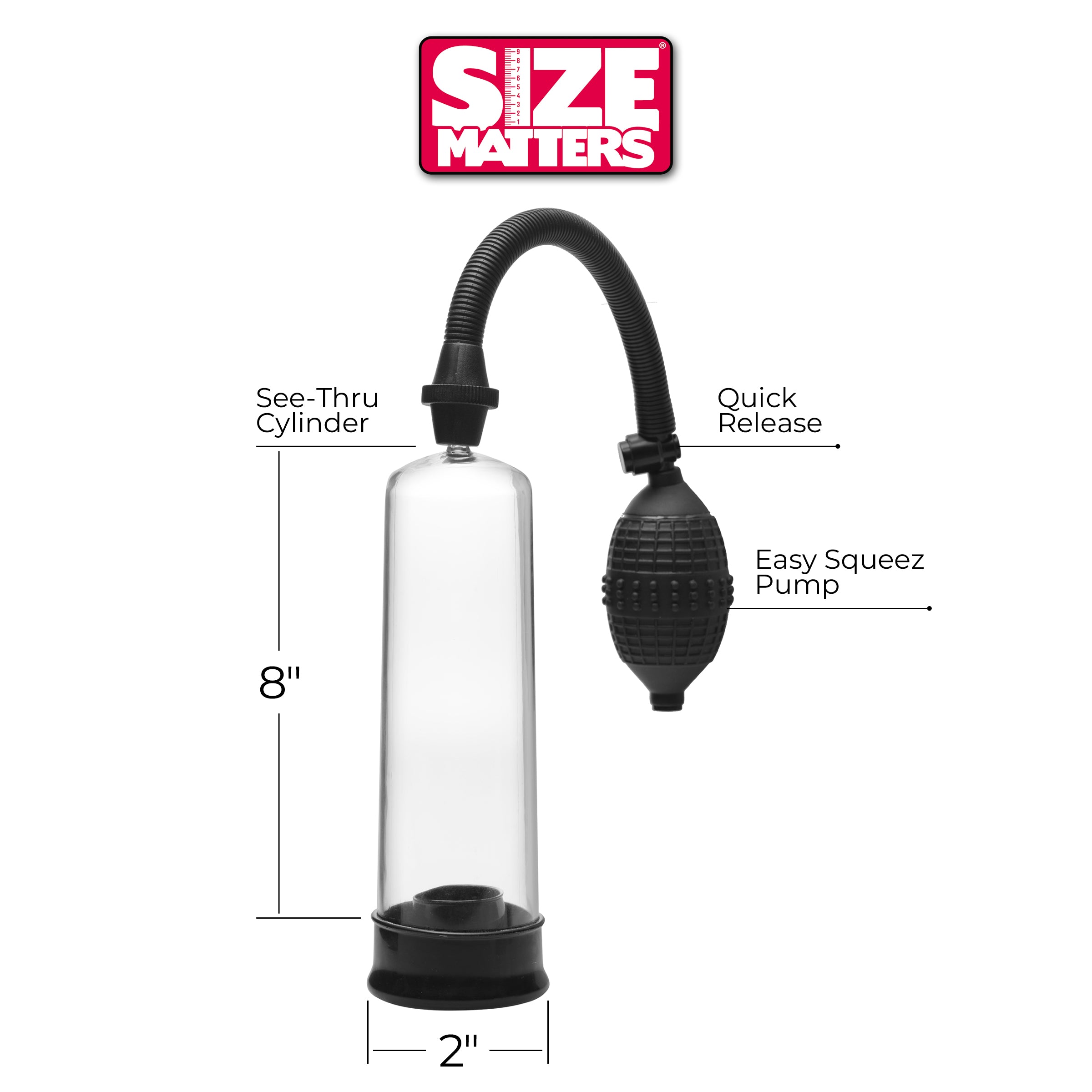 The Smp Beginner Pump in black with a clear chamber