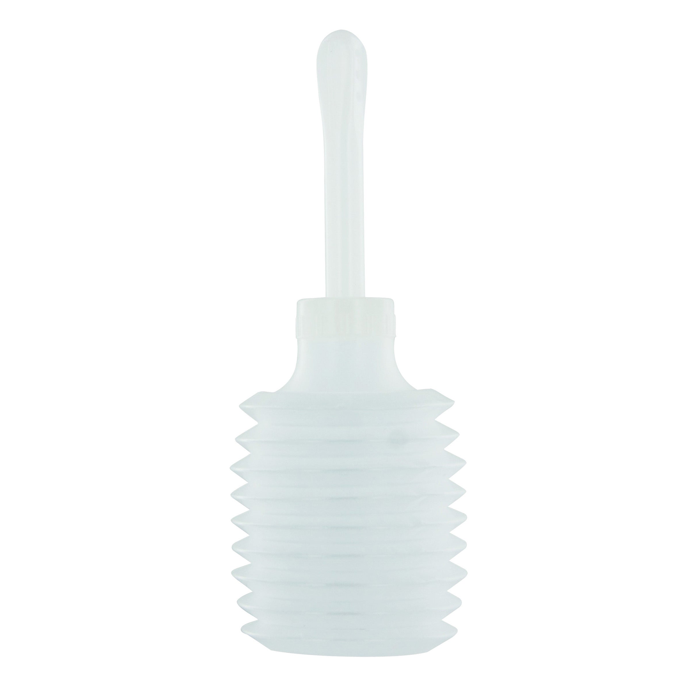 White Cleanstream disposable enema applicator with ergonomic handle