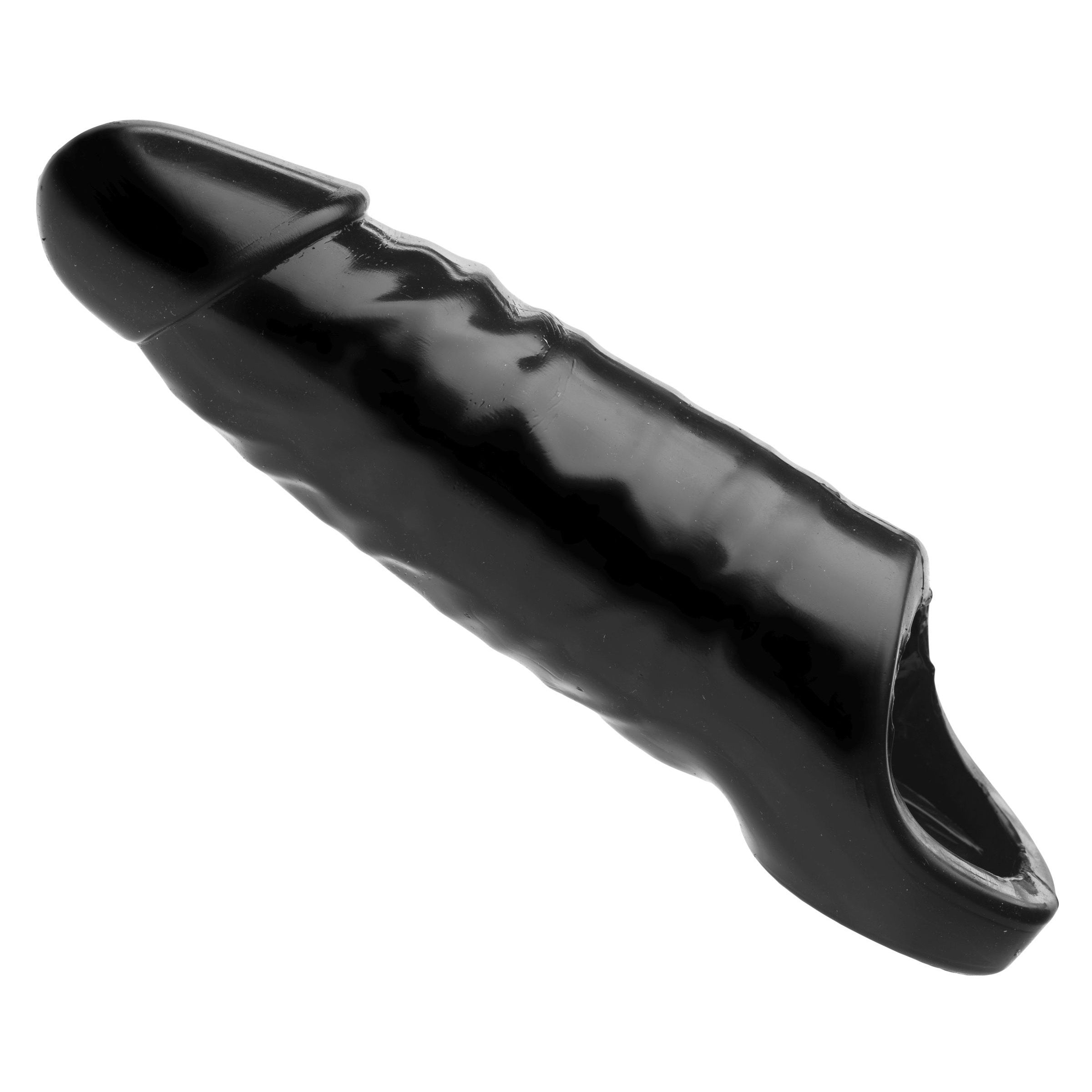 Side angle of the XL Black Mamba Cock Sheath showing the length