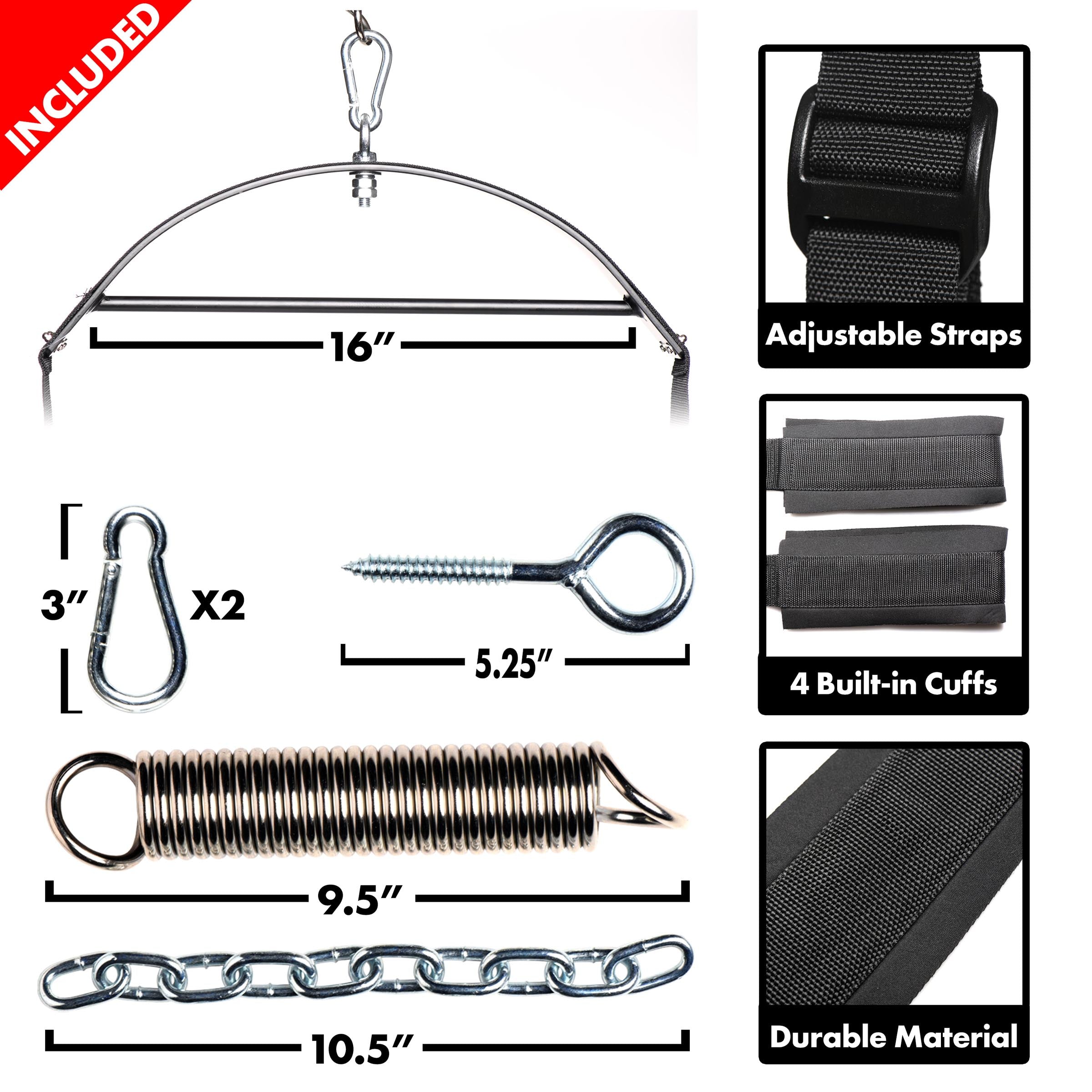 Components and assembly kit of the Trinity 360 Degree Spinning Sex Swing