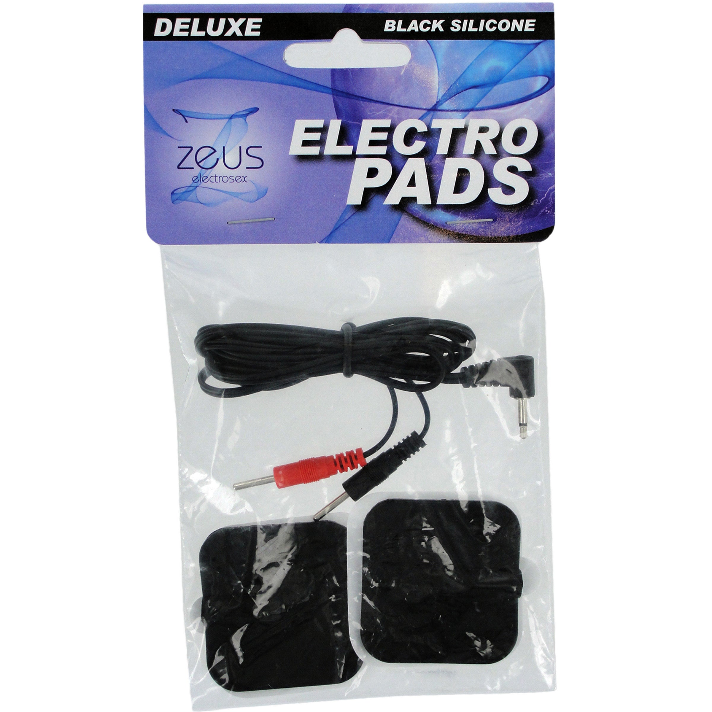 Zeus Deluxe black electro pads with silicone surface and power cord