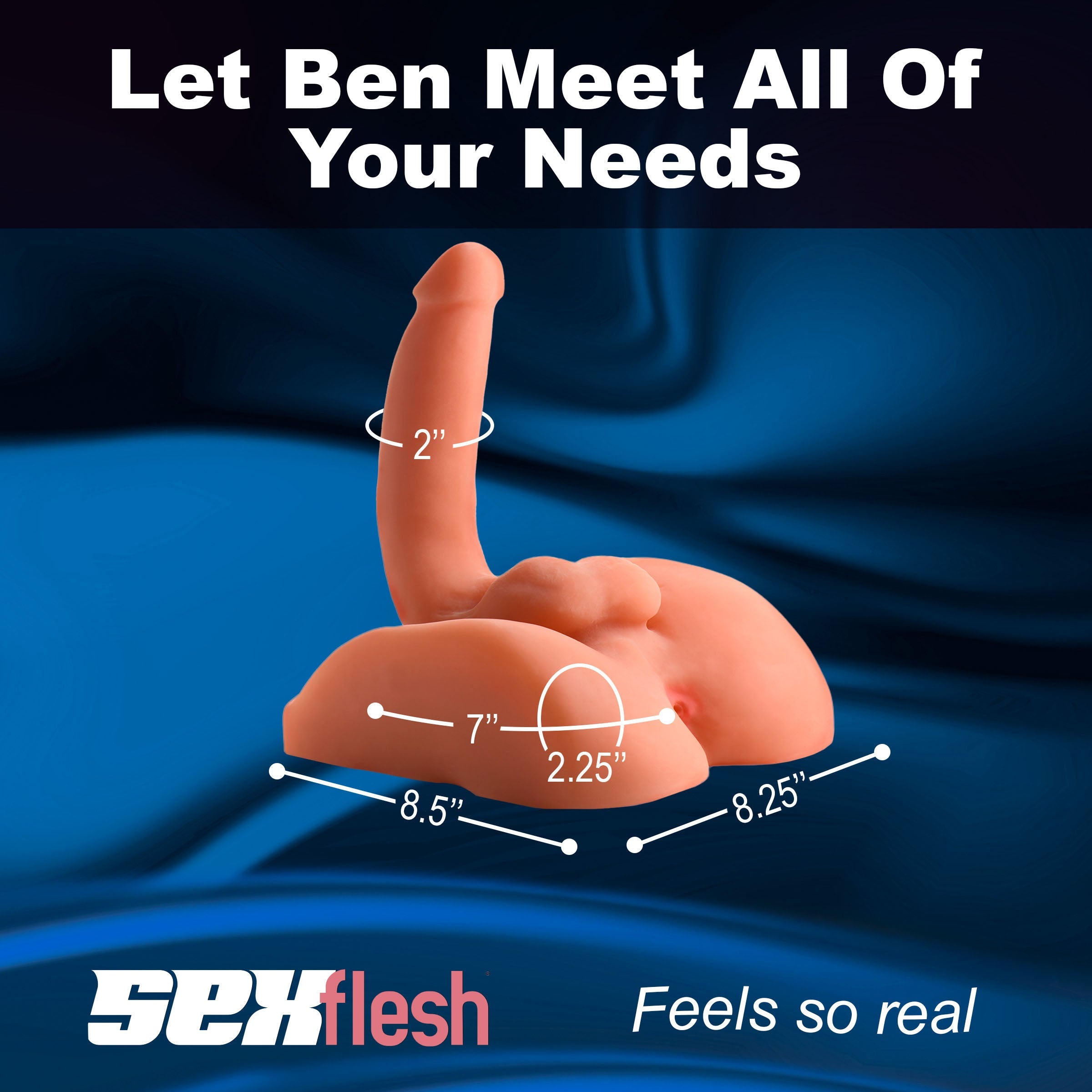 Sexflesh Both Ways Ben toy with descriptive tagline