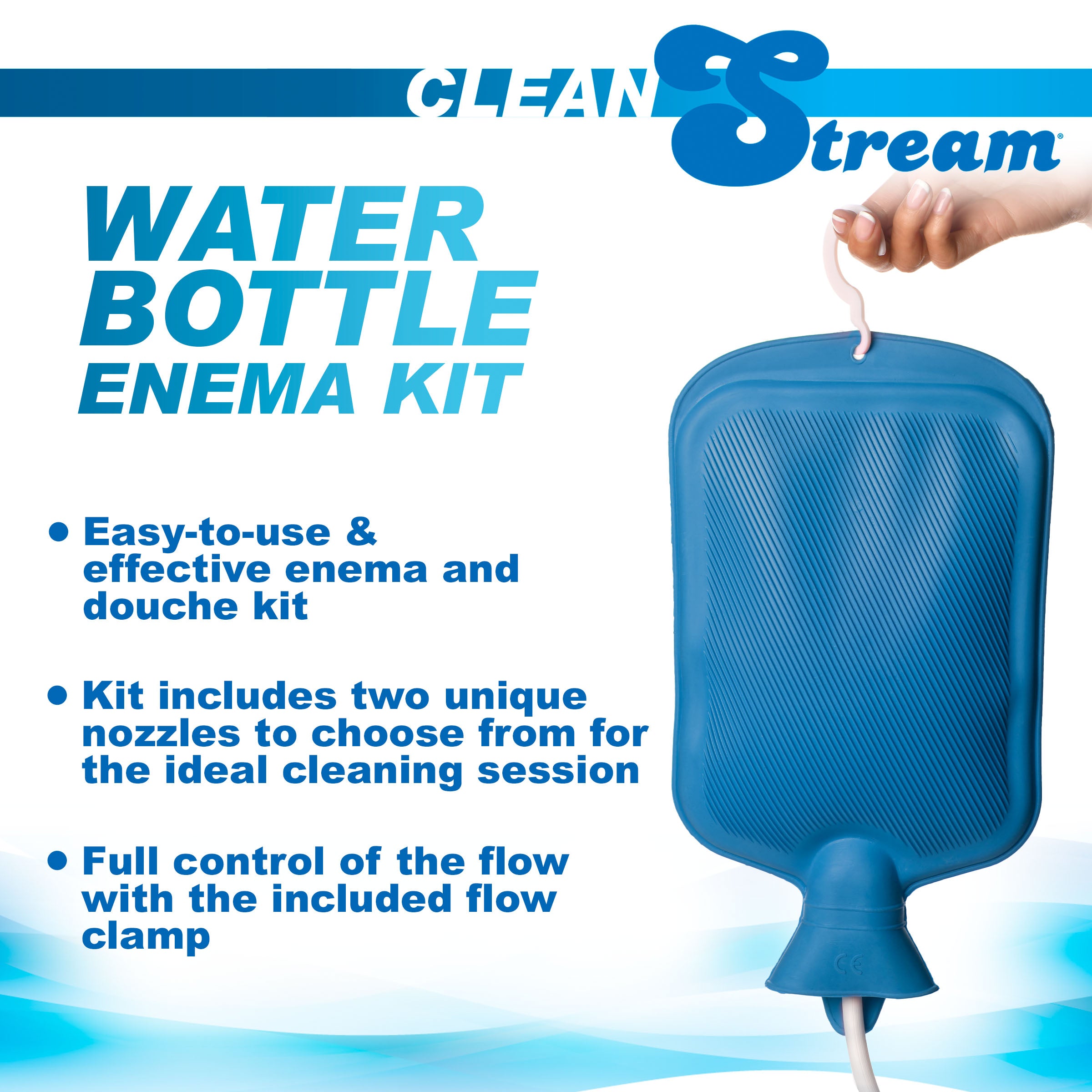 Complete Cleanstream Water Bottle Enema Kit setup