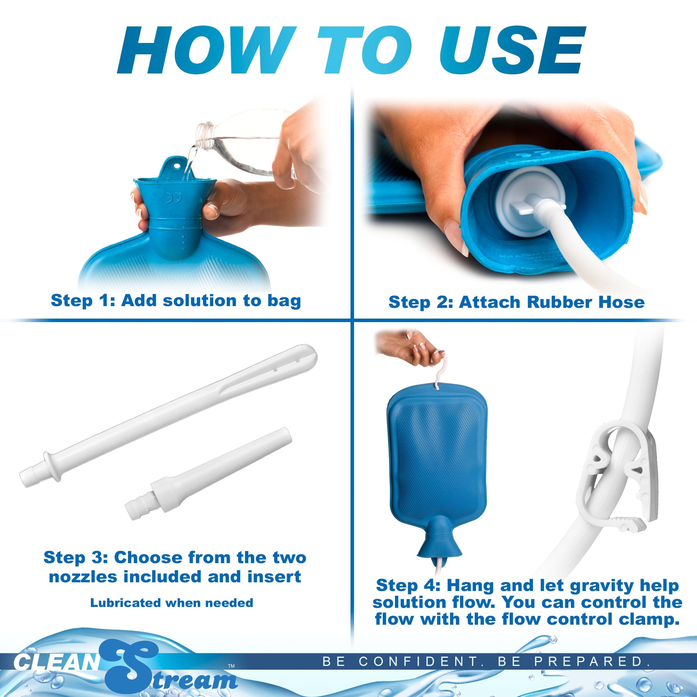 Instructions for using the Cleanstream Water Bottle Cleansing Kit