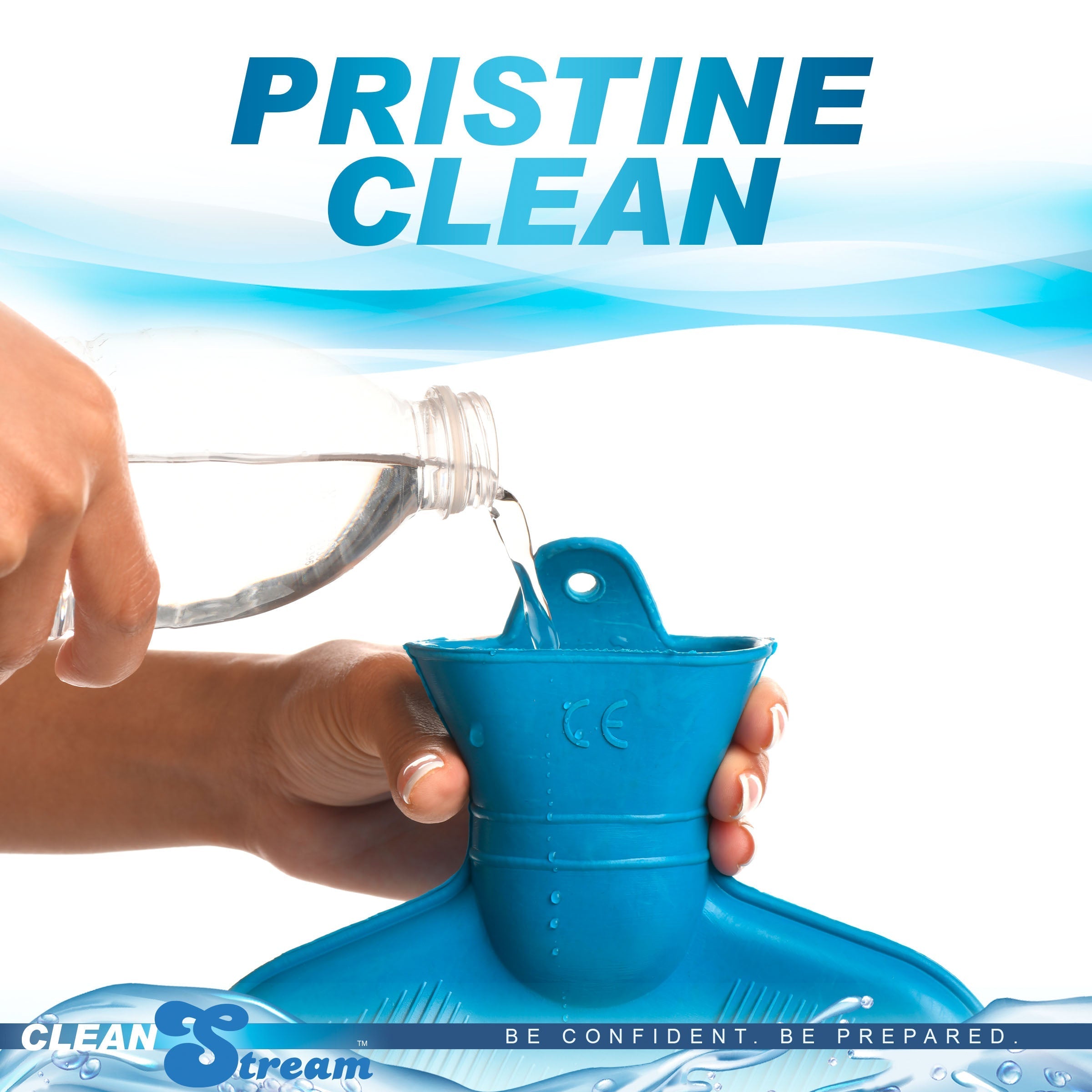 Person filling the Cleanstream Water Bottle Cleansing Kit