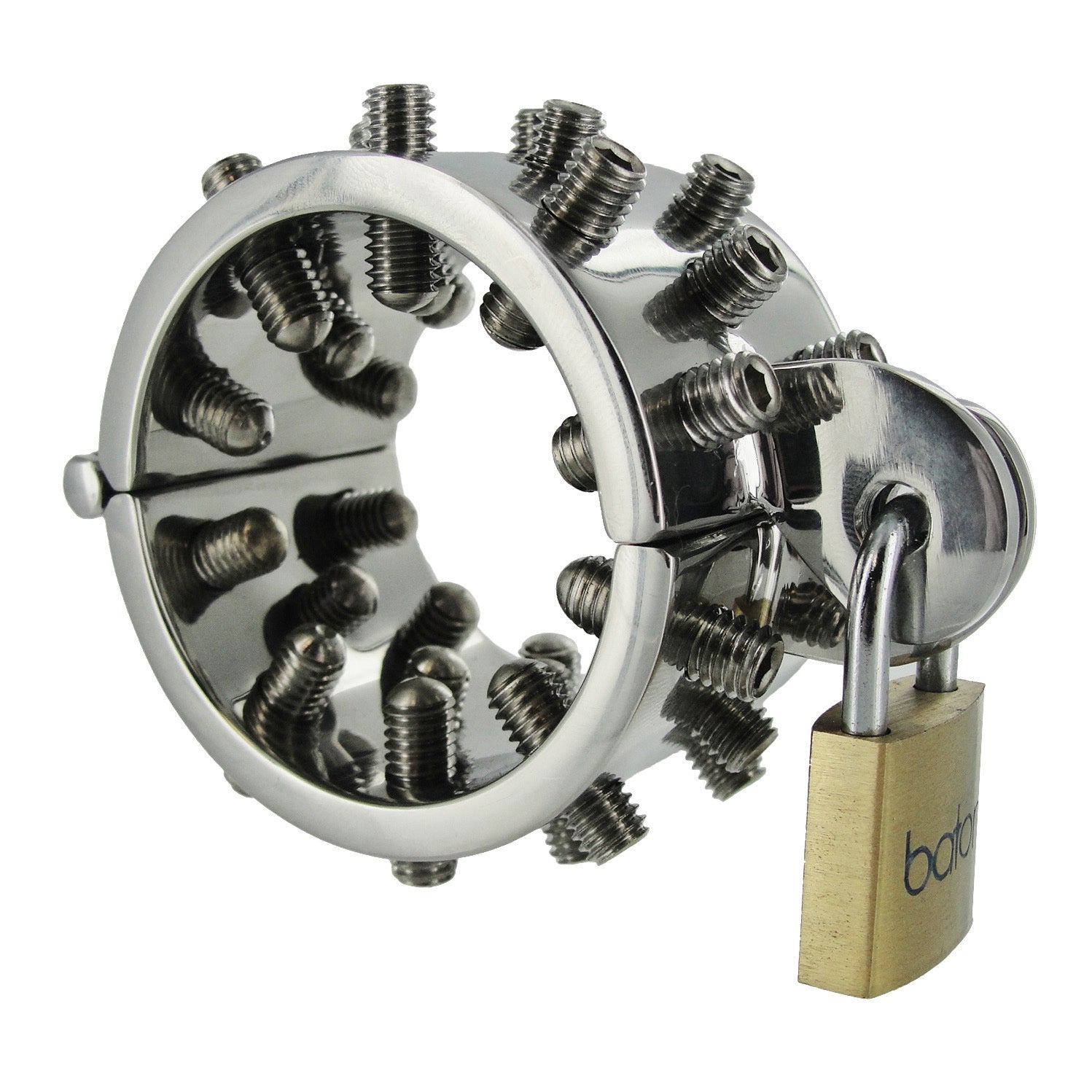 Stainless steel CBT tool with spikes and padlock from Toms