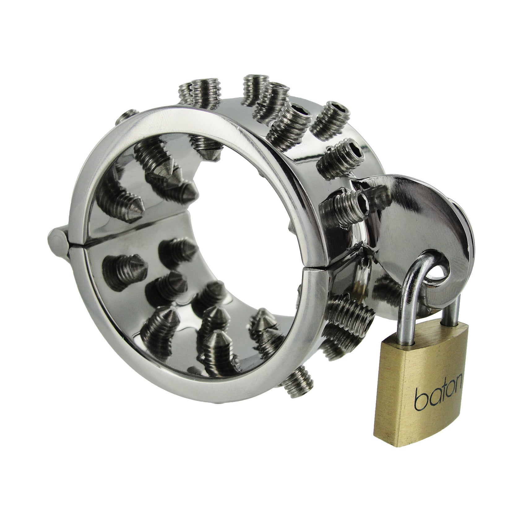 Detailed view of the stainless steel ring and lock on the CBT tool