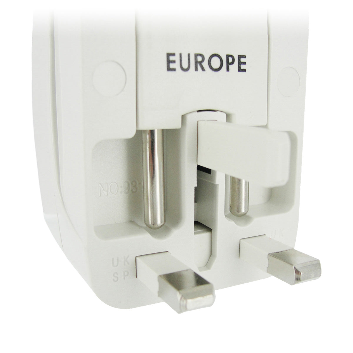 Universal travel adapter designed for use in Europe