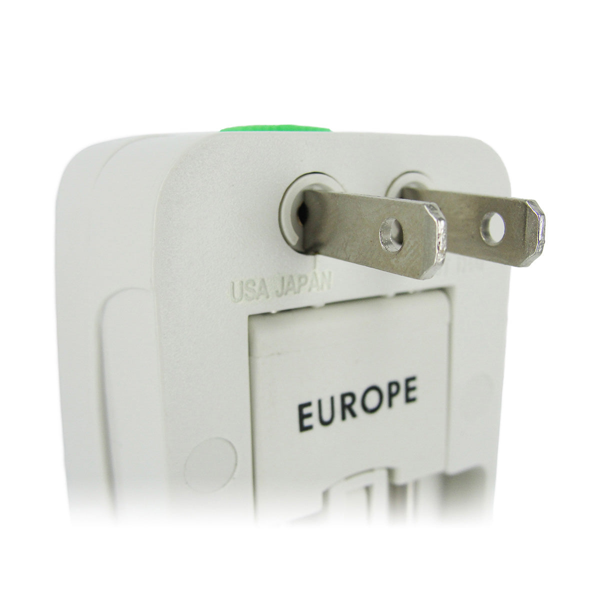 Multi-region universal adapter suitable for European to USA plug conversion