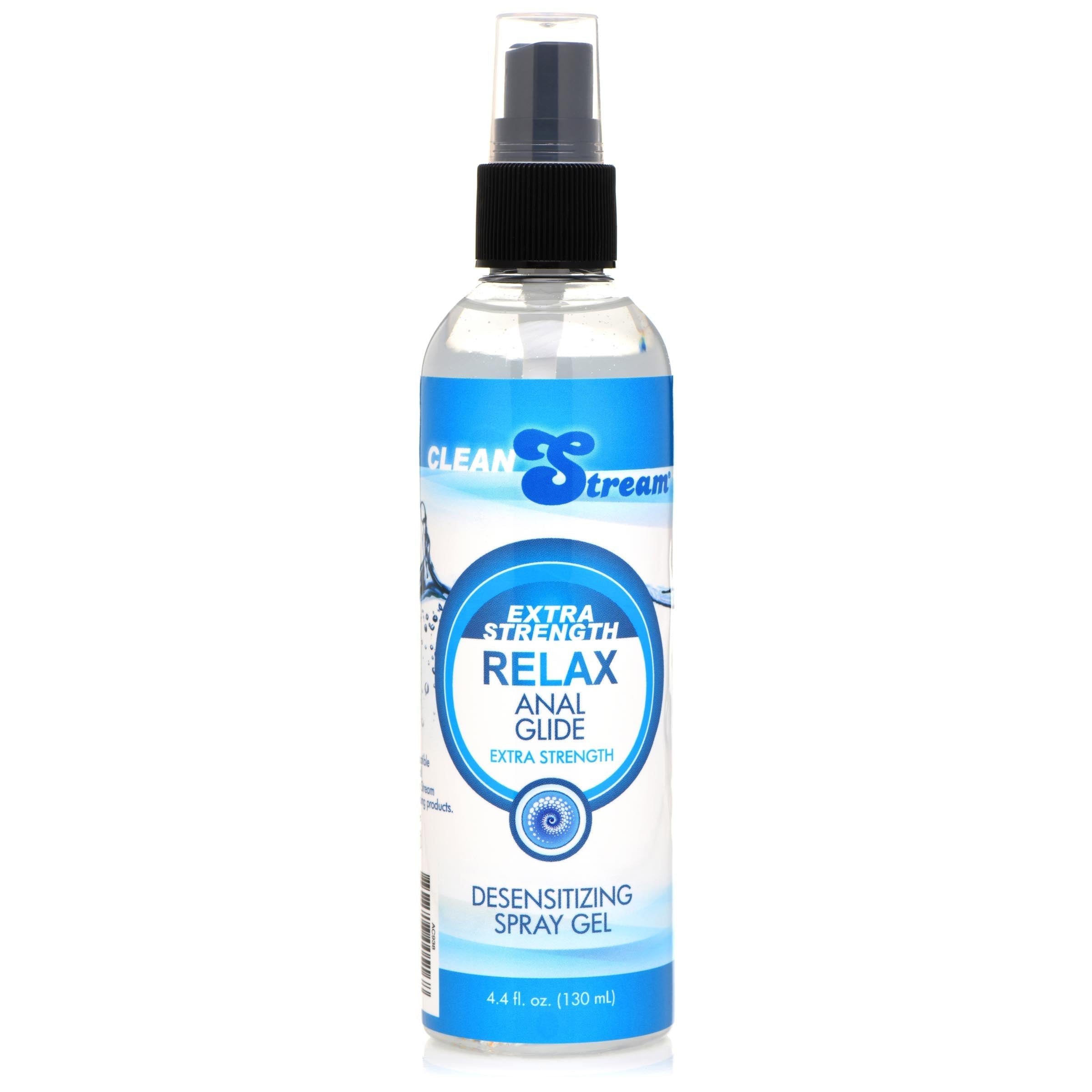 A bottle of Relax Extra Strength Anal Lube, 4.4 oz size