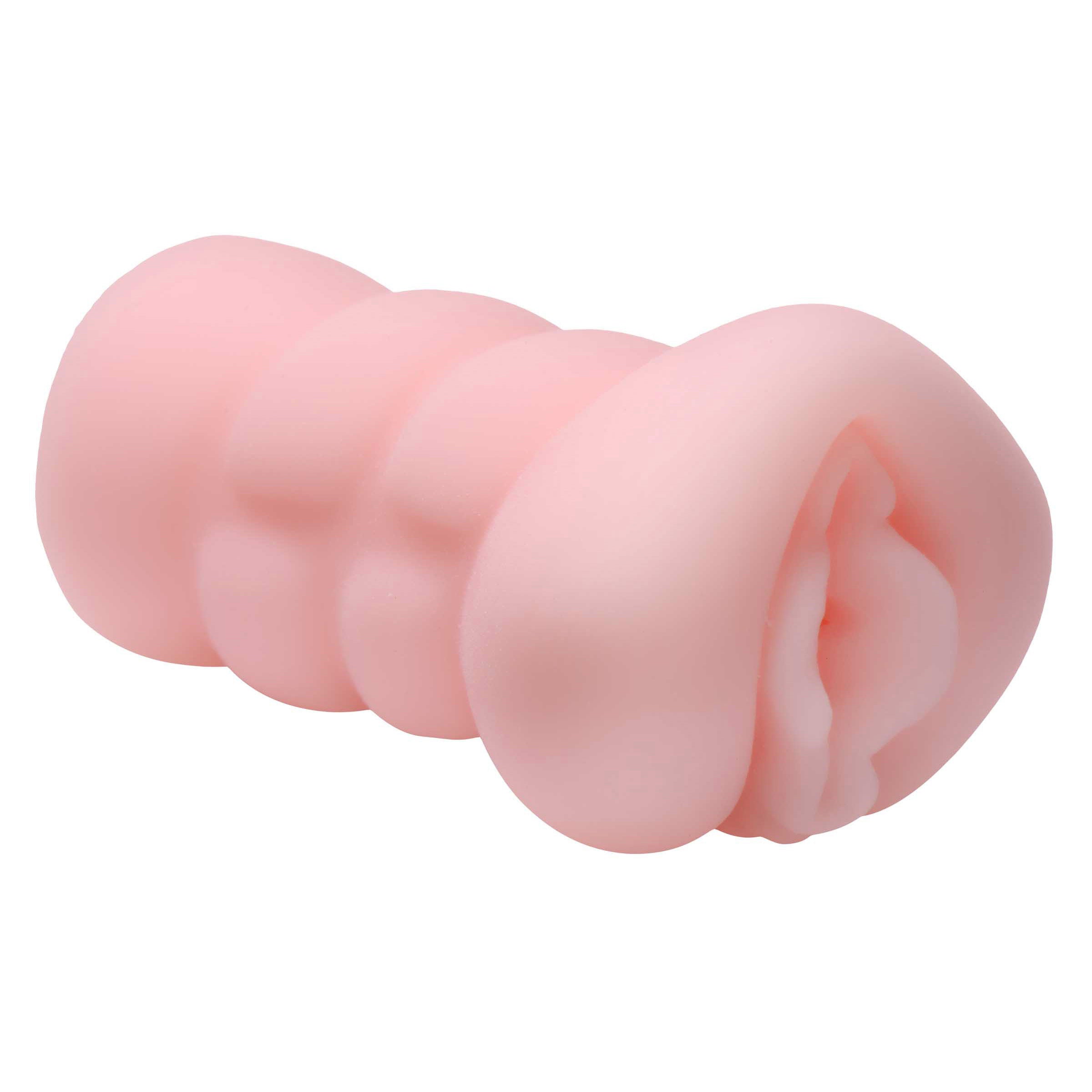 Pink adult pleasure sleeve with textured interior