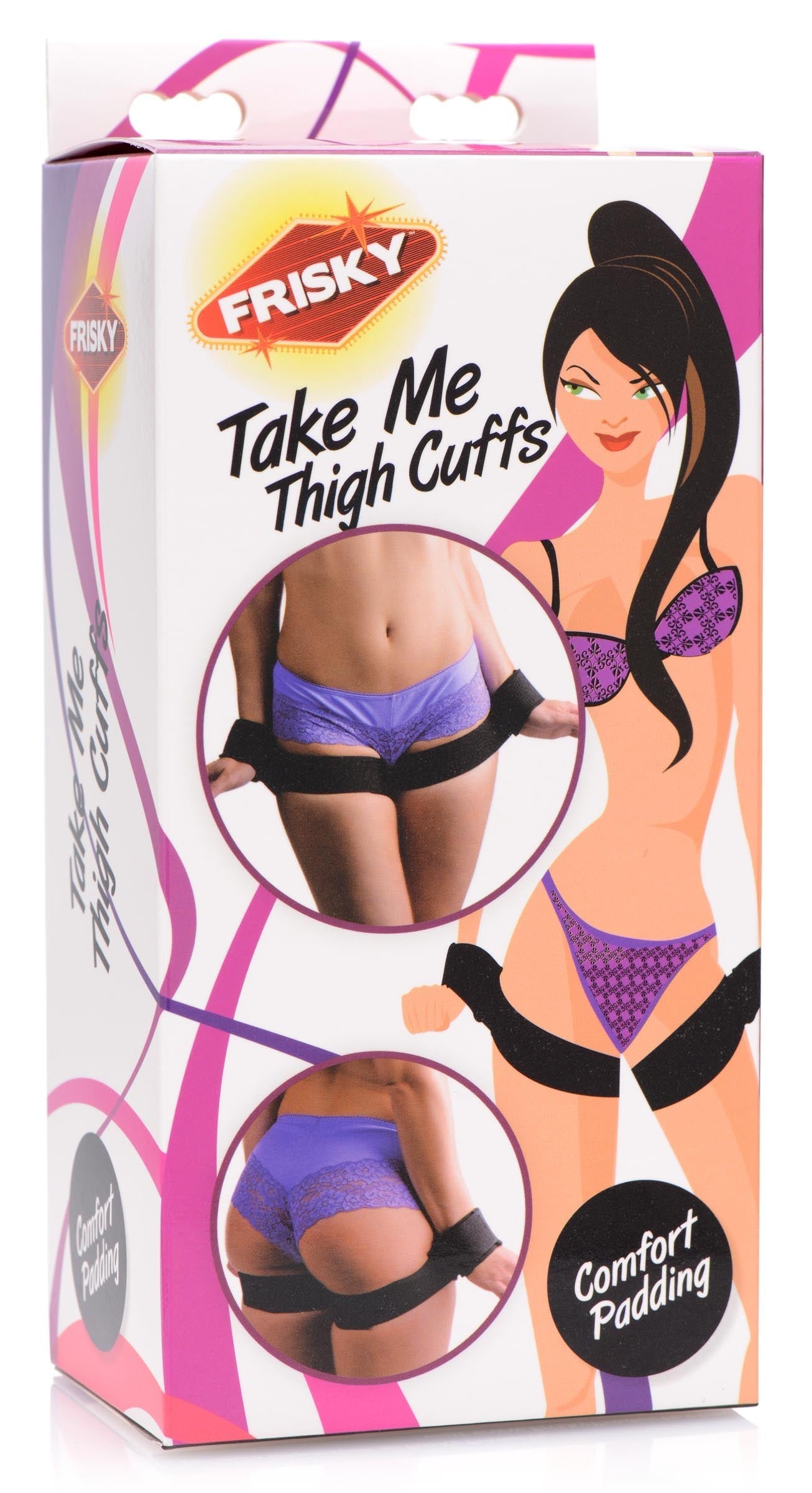 The Take Me Thigh Cuff Restraint System packaging and branding details