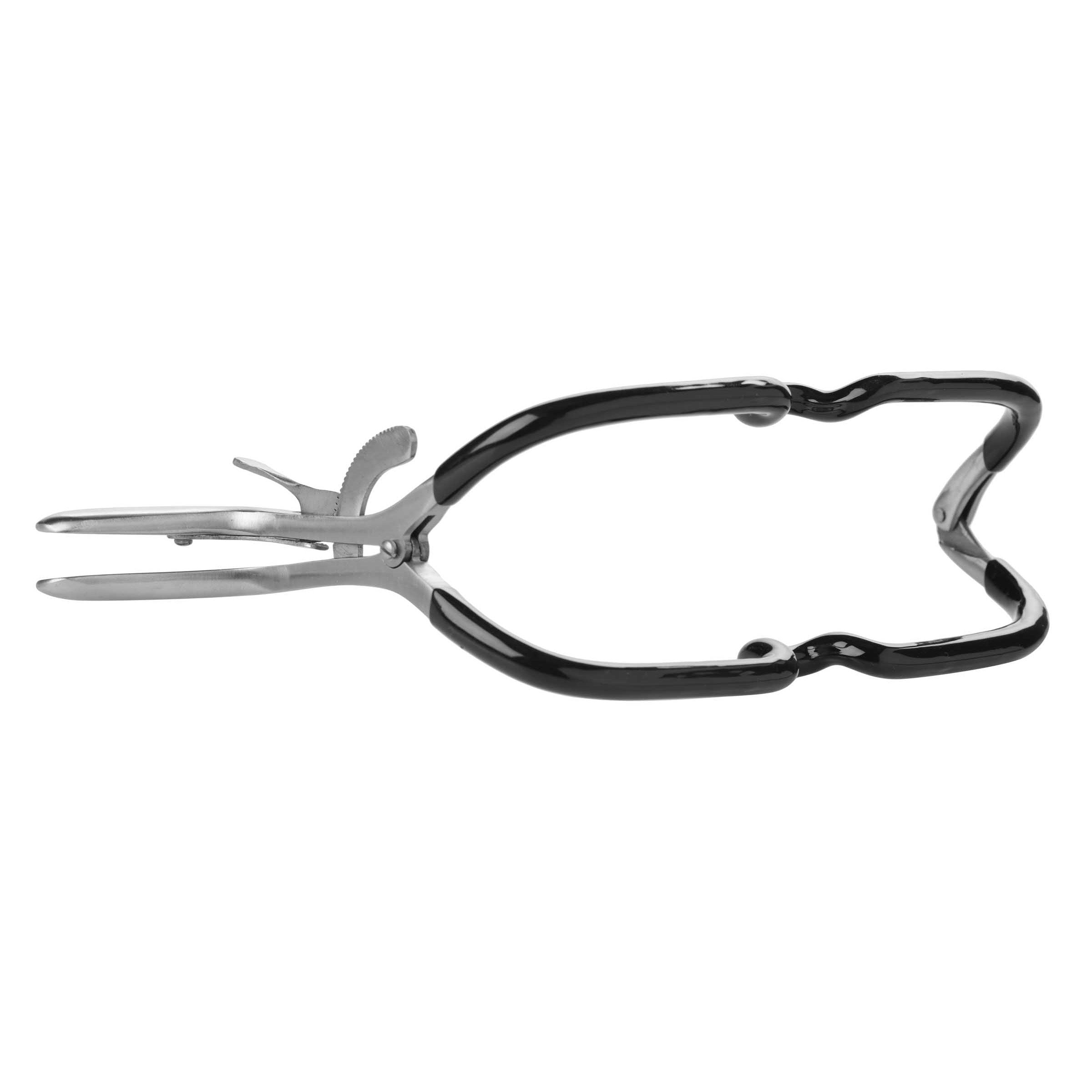 Stainless steel Jennings gag with rubber coating and black handles