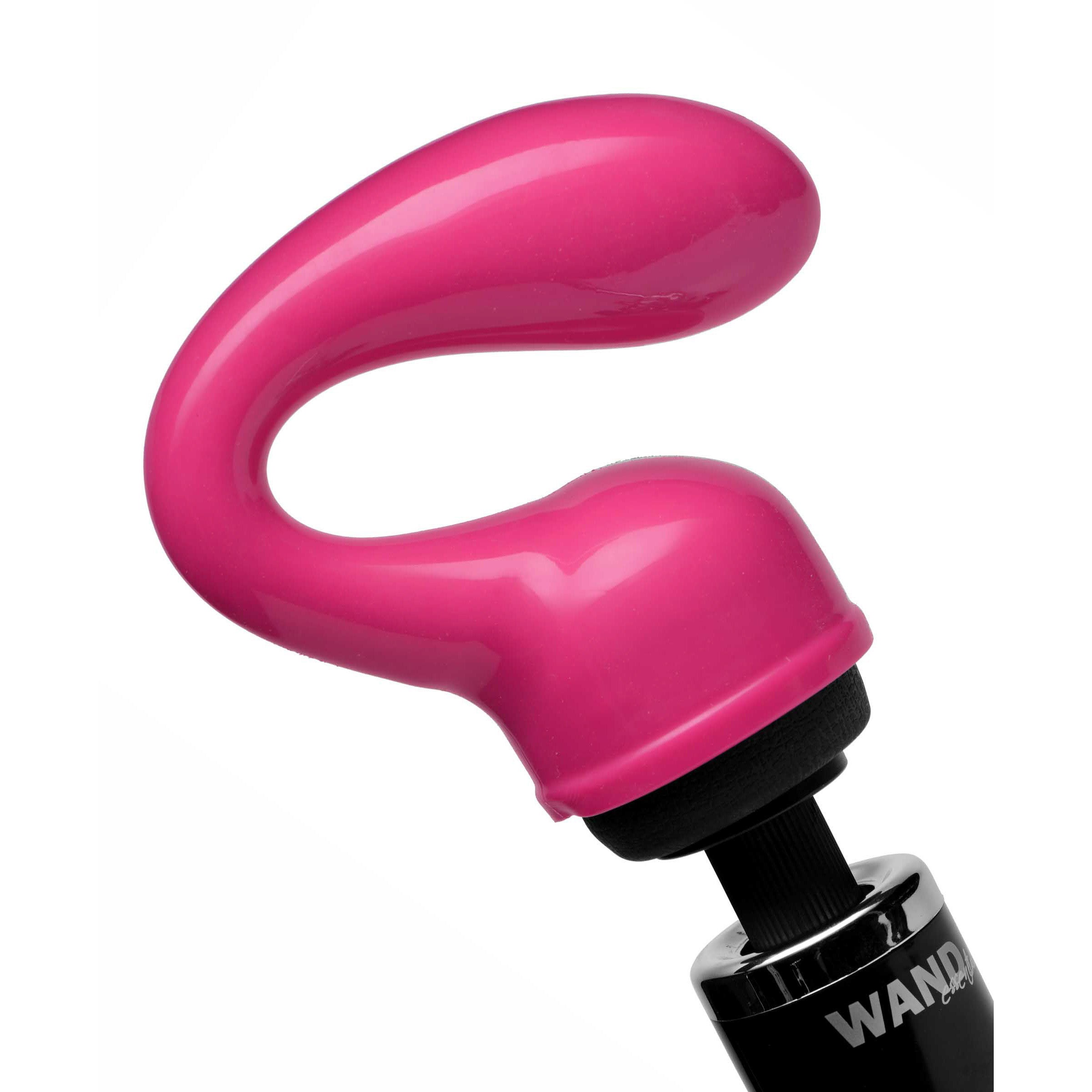 Pink Deep Glider Wand Massager Attachment with ergonomic black handle