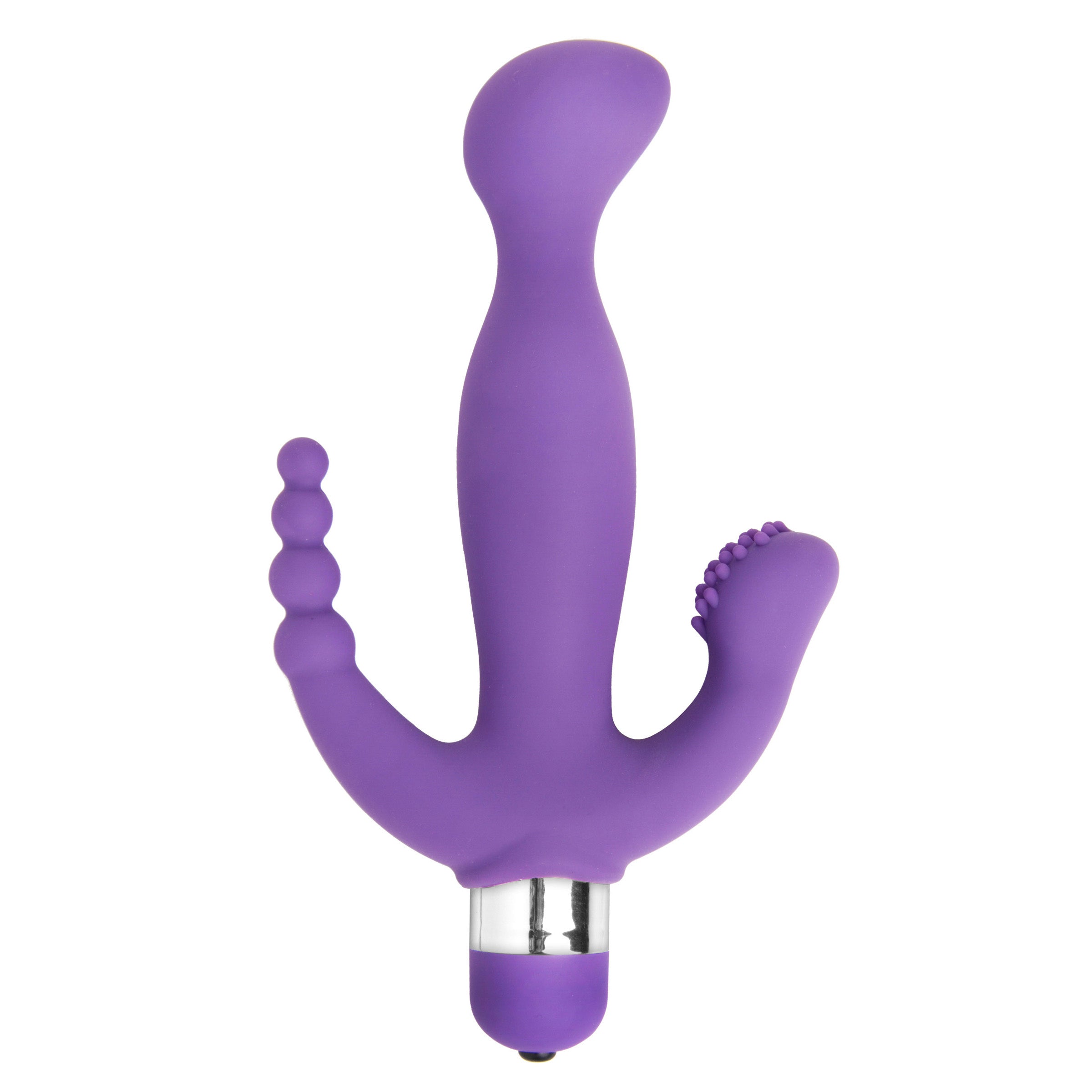 Amethyst triple stimulation vibrator with a purple silicone design