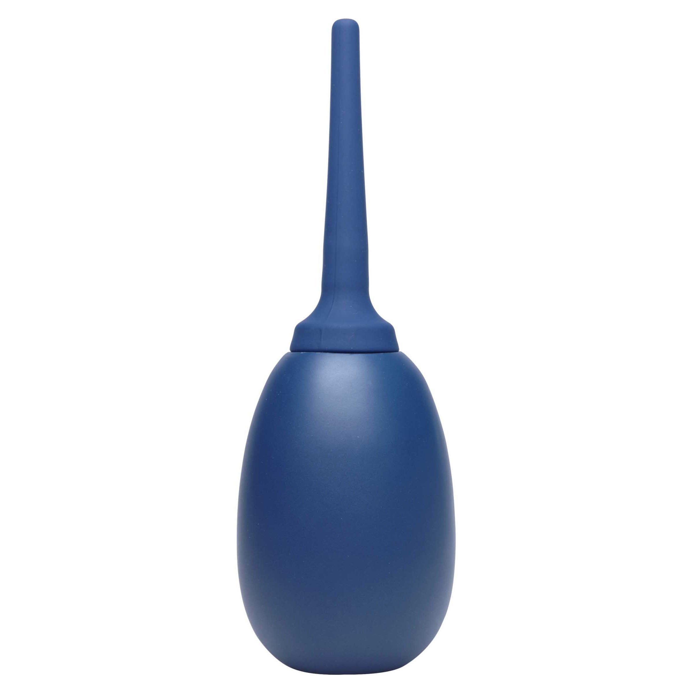 Blue enema bulb with flexible tip for cleansing