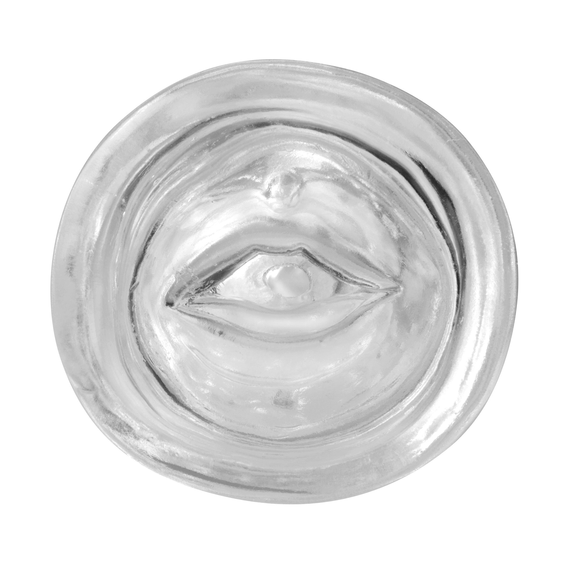 Lusty Lips brand transparent pleasure sleeve with facial features design