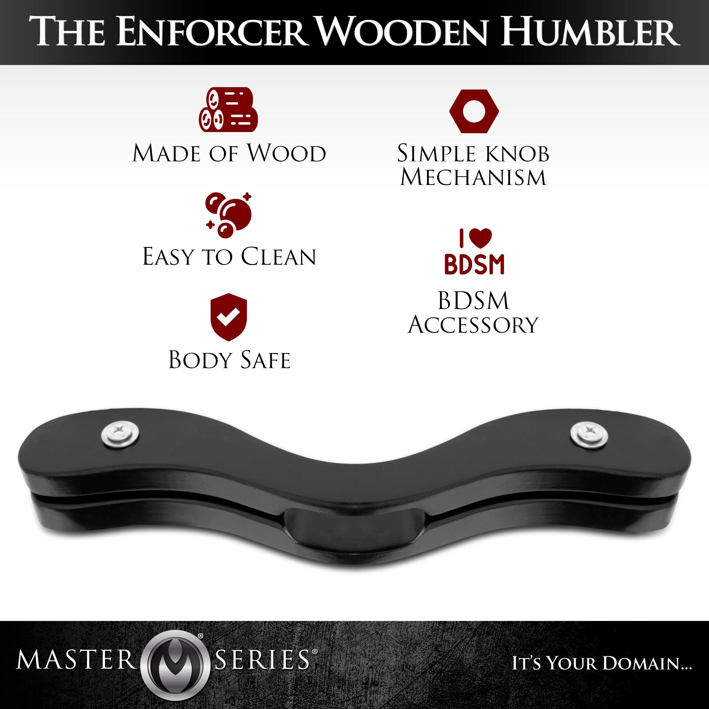 Detail of The Enforcer Black Wooden Humbler made of black wood