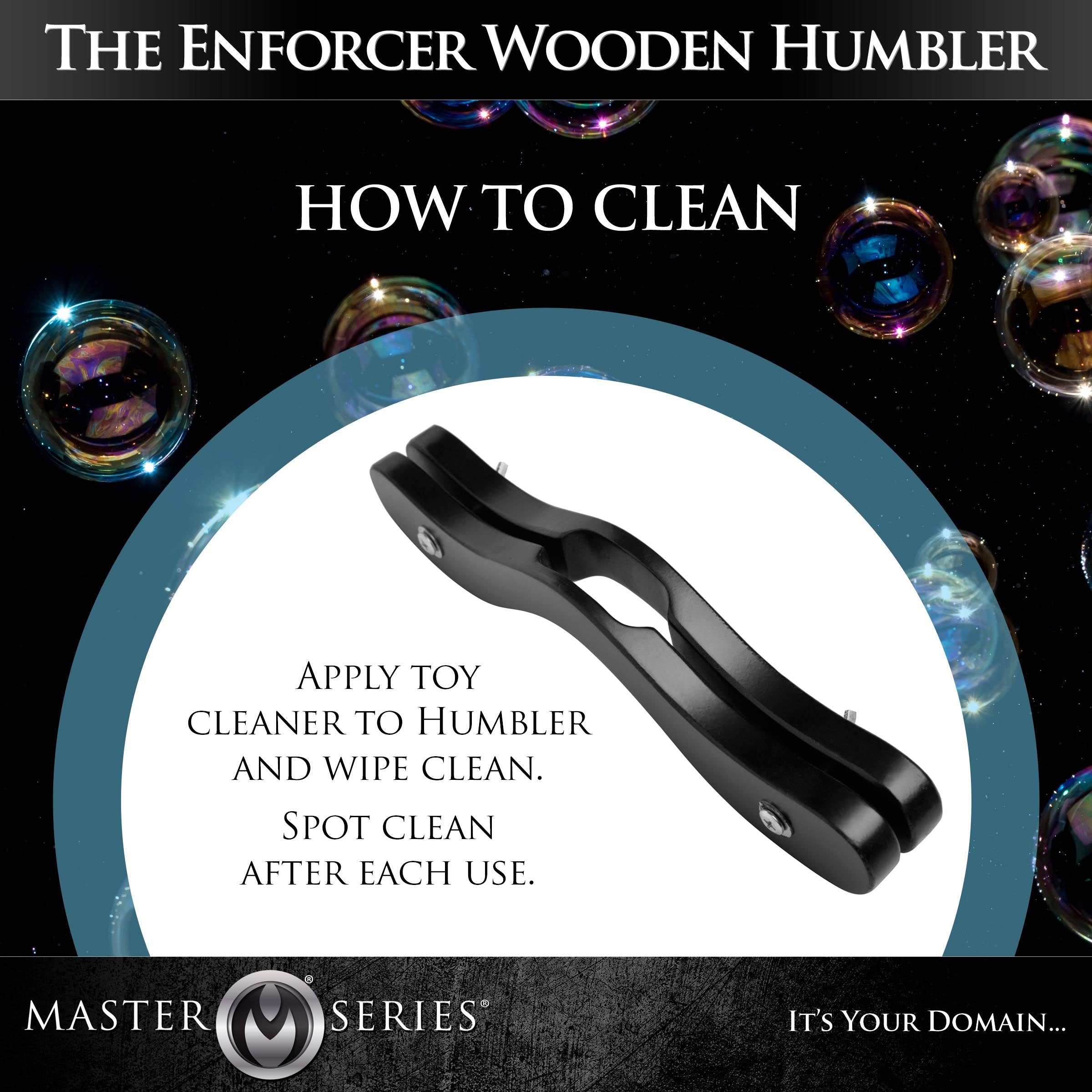 Cleaning instructions for The Enforcer Black Wooden Humbler