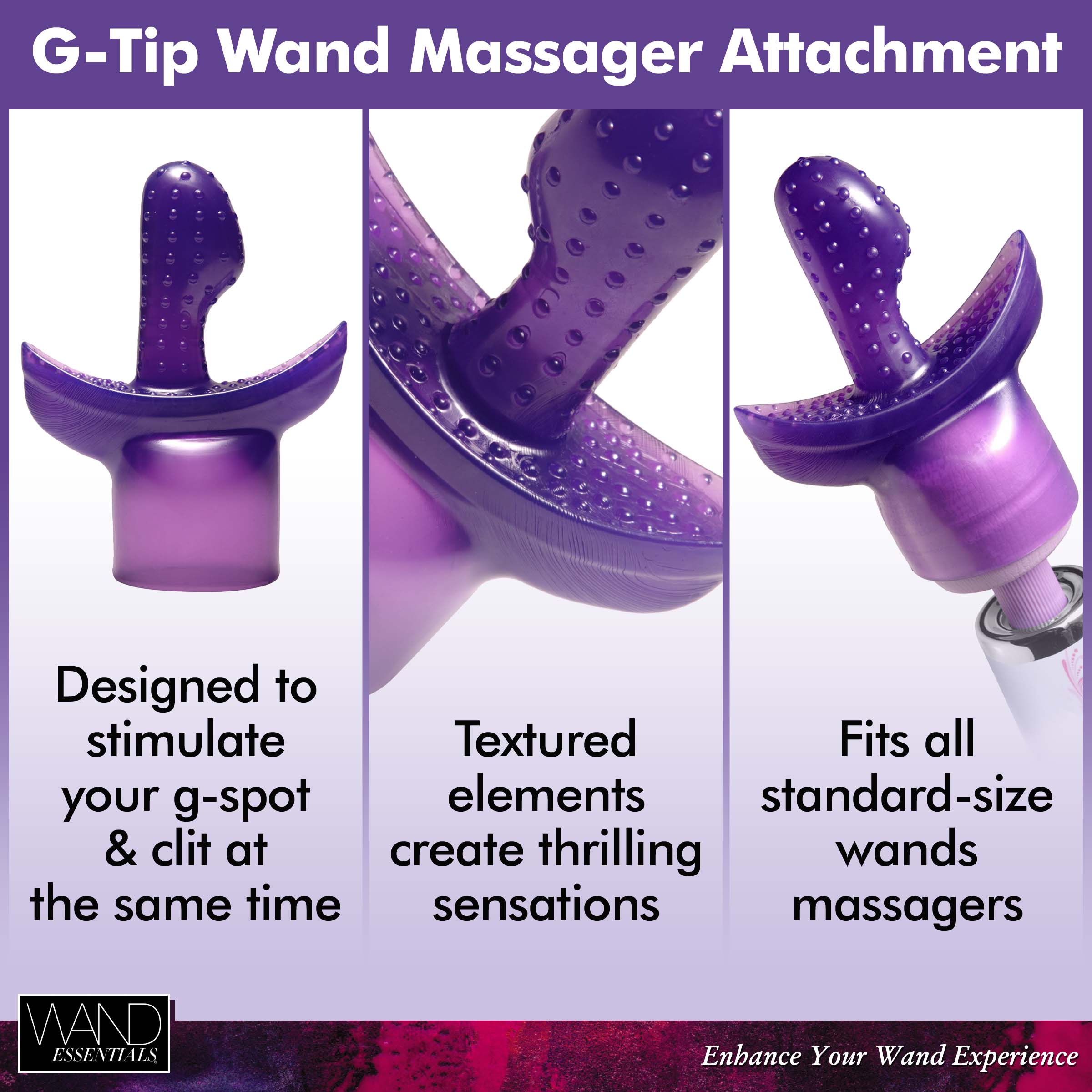 Close-up of the G Tip Wand Massager Attachment showing its design details