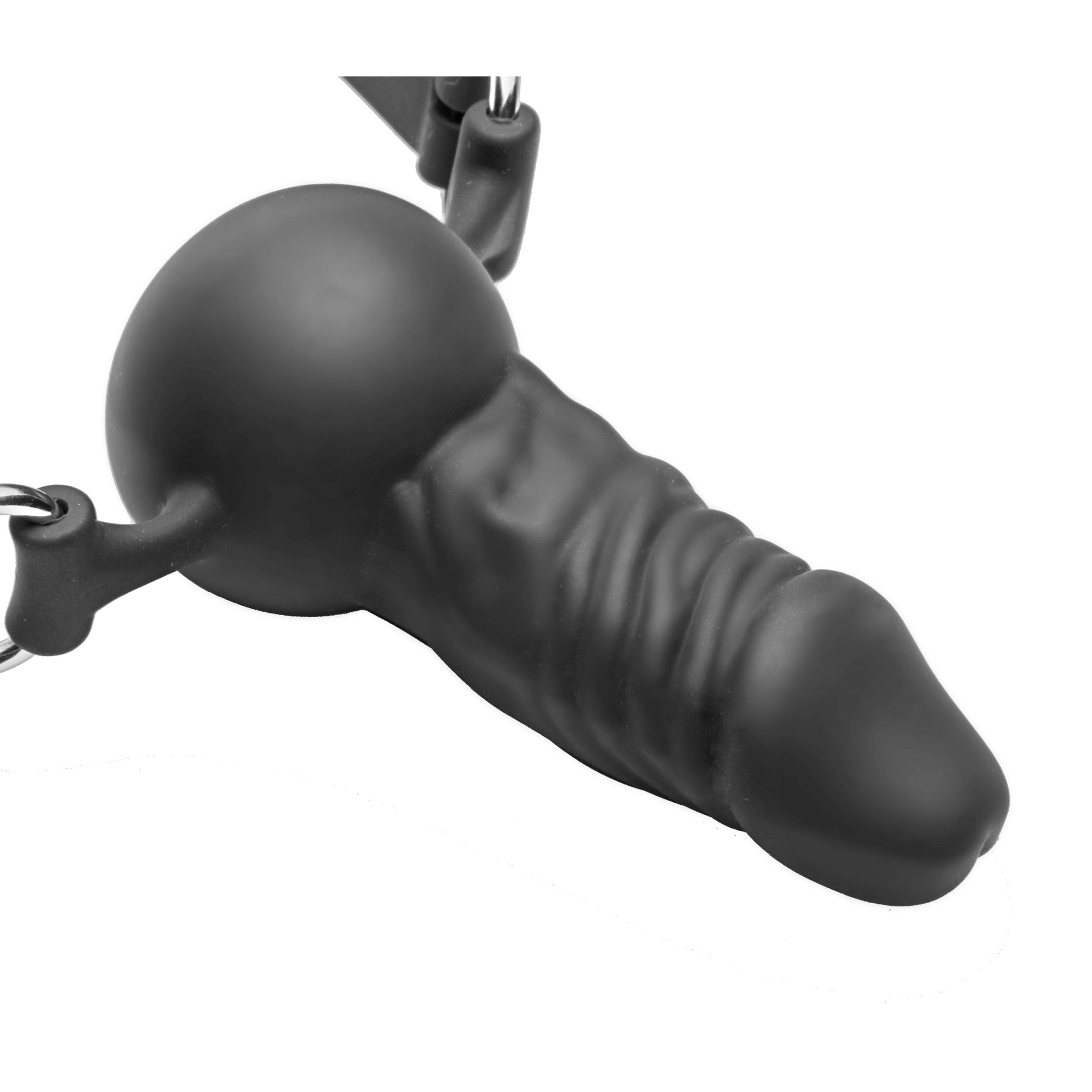 Detail of the silicone suppressor gag with handle