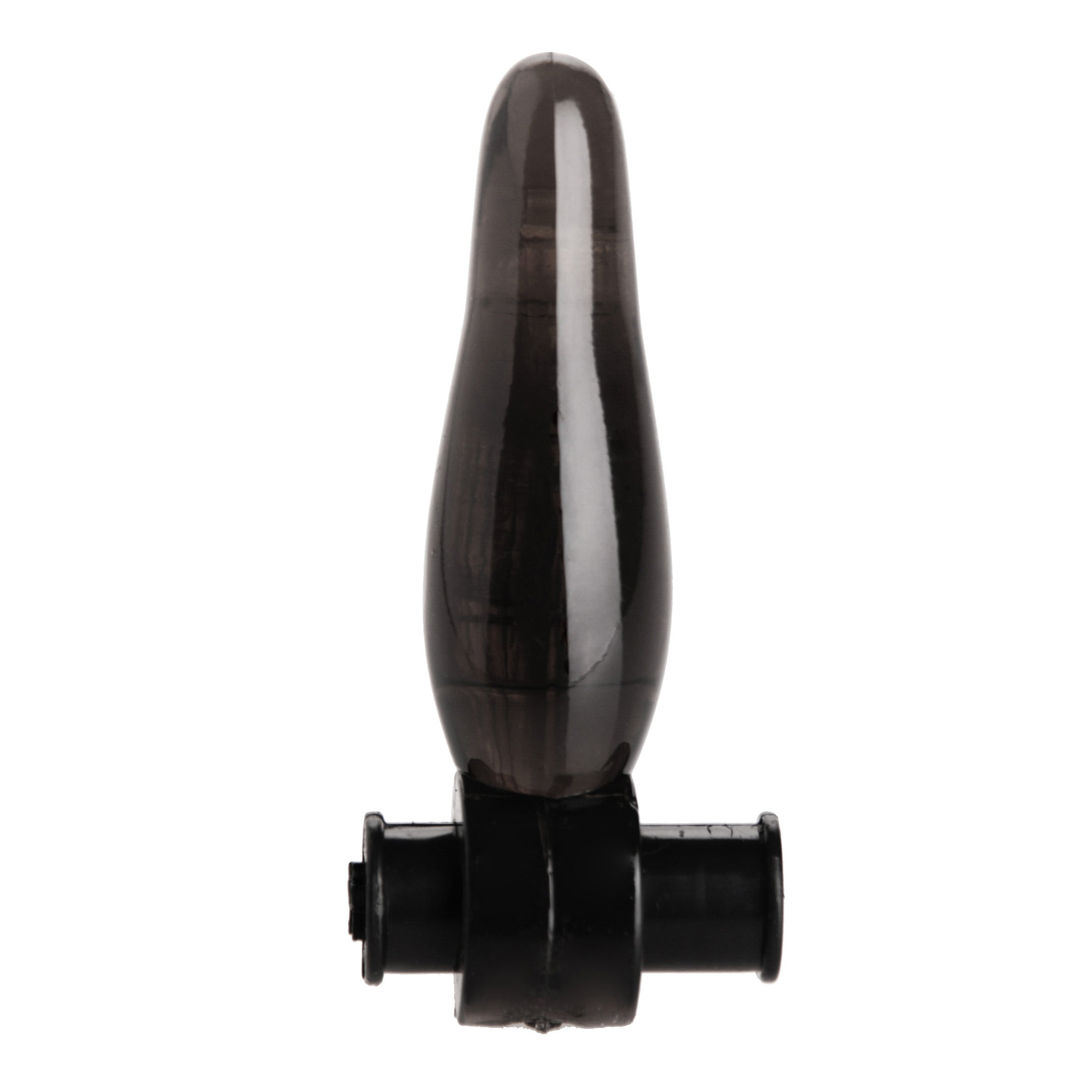 Mini vibrating anal plug with a flared base and textured handle