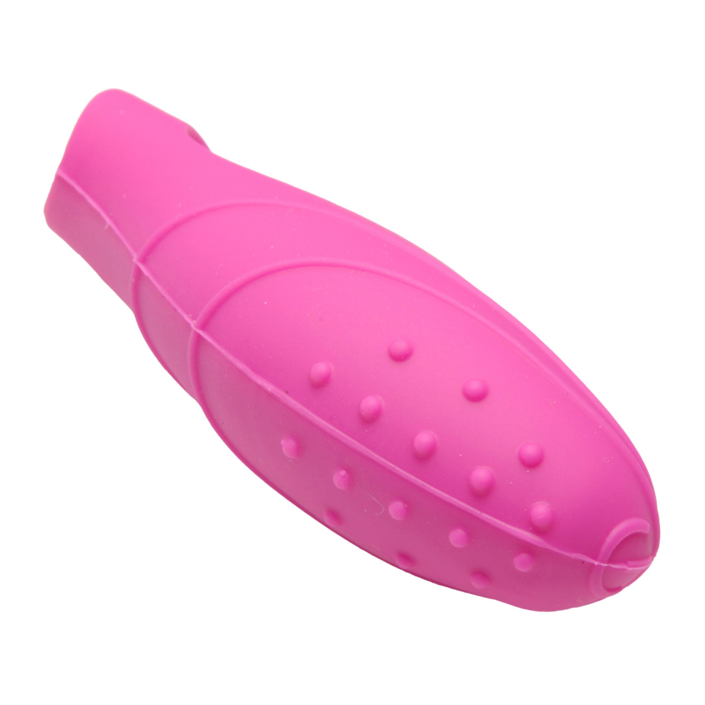 Silicone G-spot finger vibrator with textured grip detail