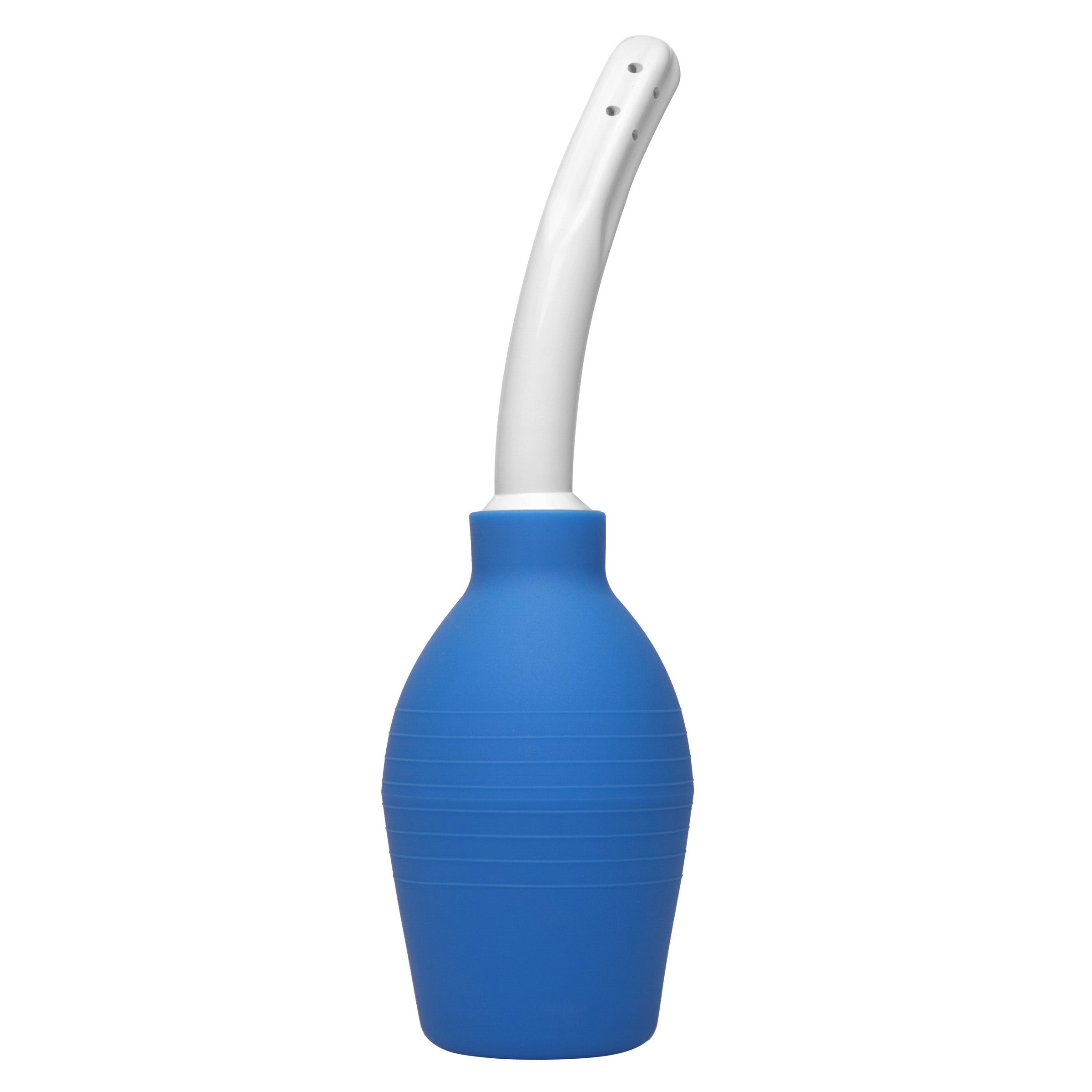 Blue enema flush bulb with nozzle for personal hygiene