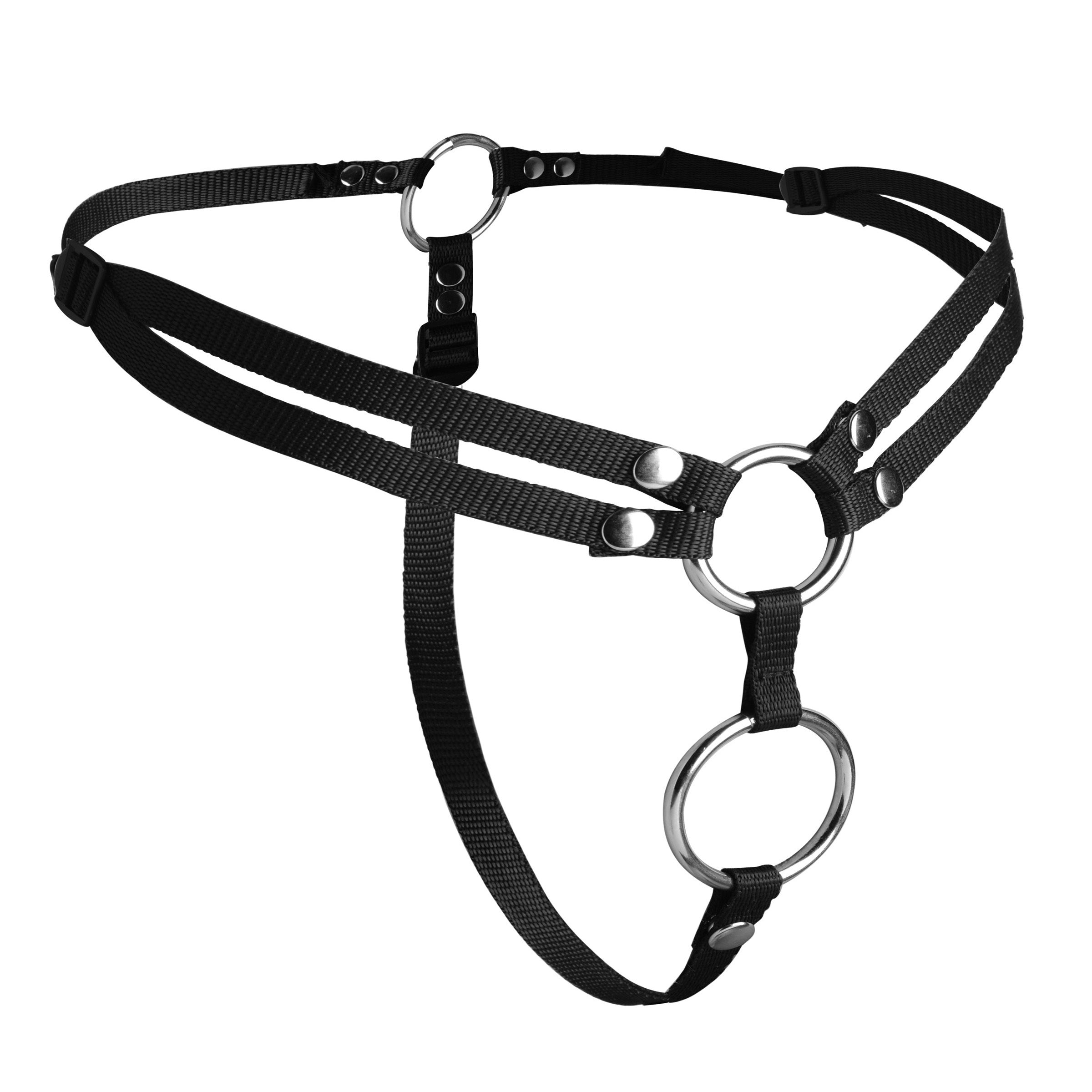 Unity Double Penetration Strap On Harness displayed with its dual rings