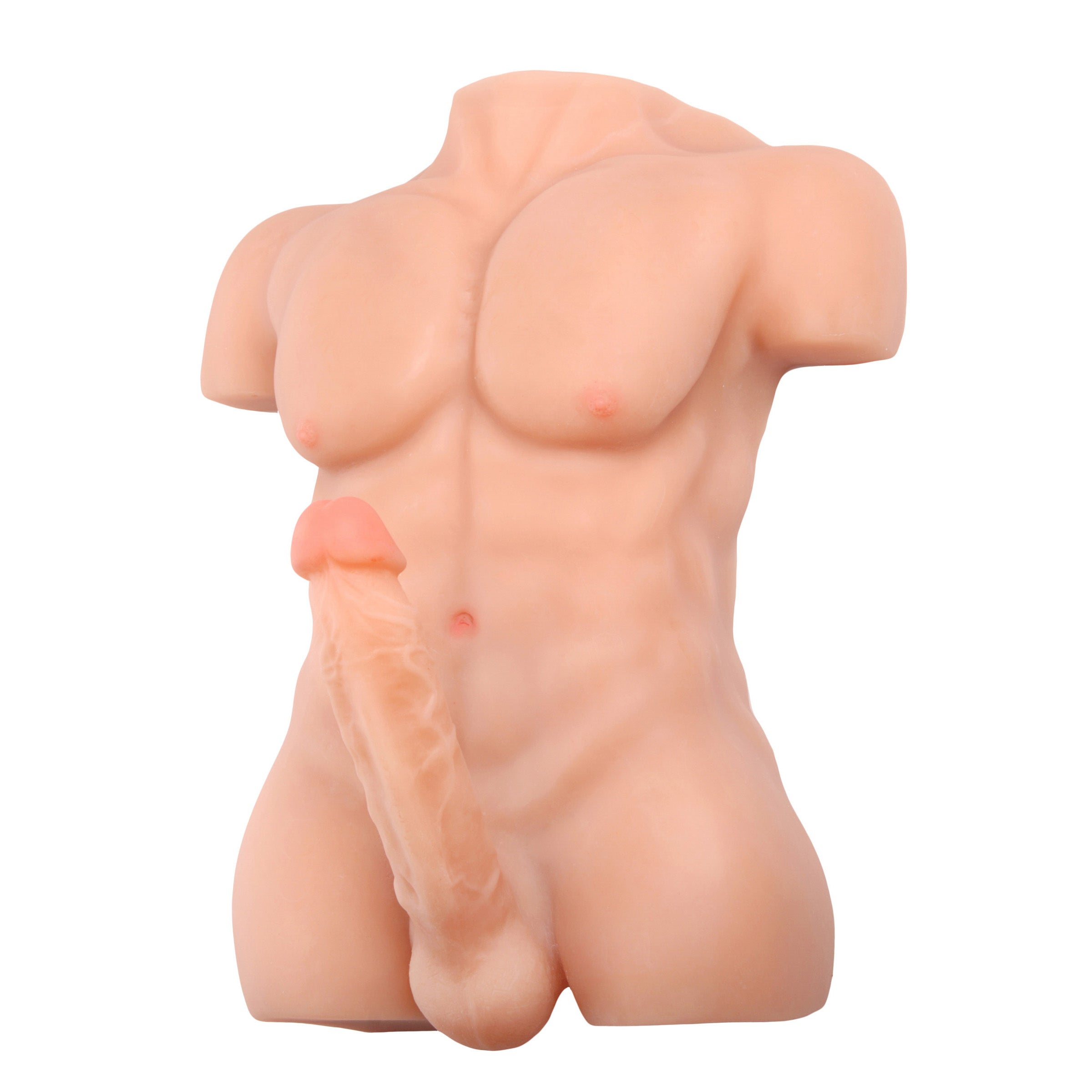 A close-up of the Chiseled Chad Male Love Doll's anatomical endowment