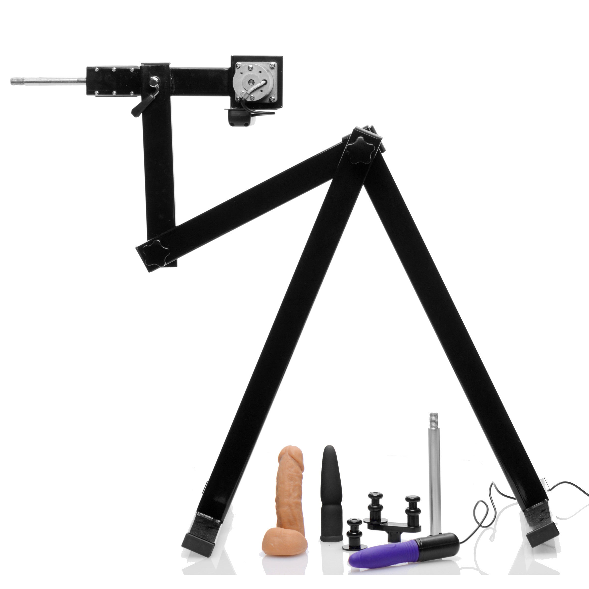 Matrix Multi-angle Sex Machine featuring a tripod base and an attached purple device