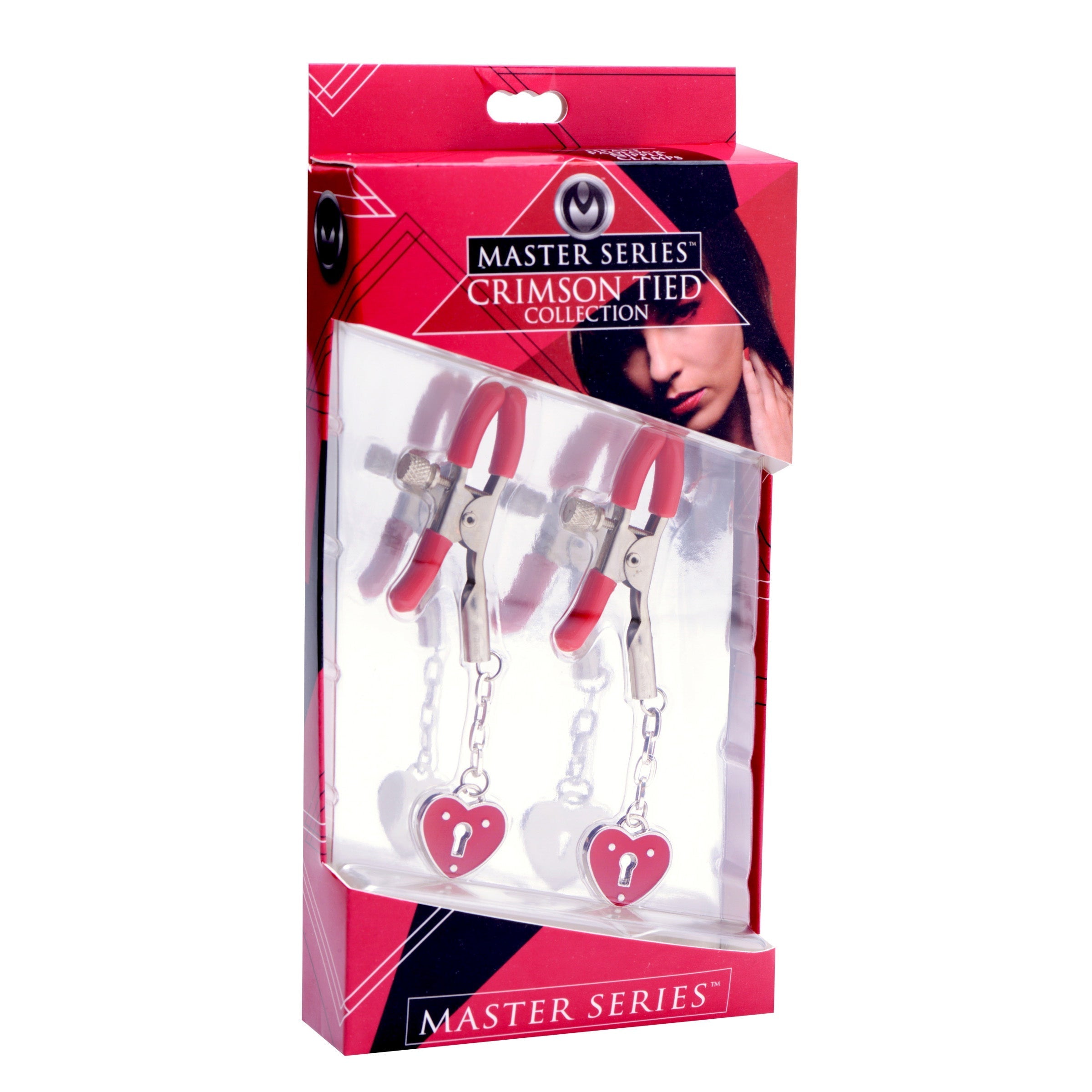 Captive Heart Padlock Nipple Clamps with interconnecting chain