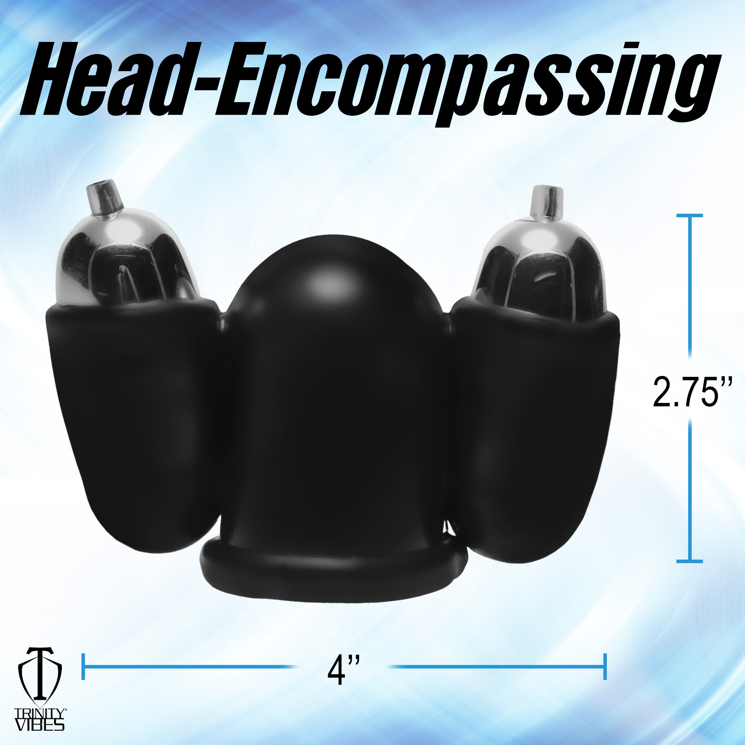 Close-up of the Multi Speed Vibrating Penis Head Teaser with size dimensions