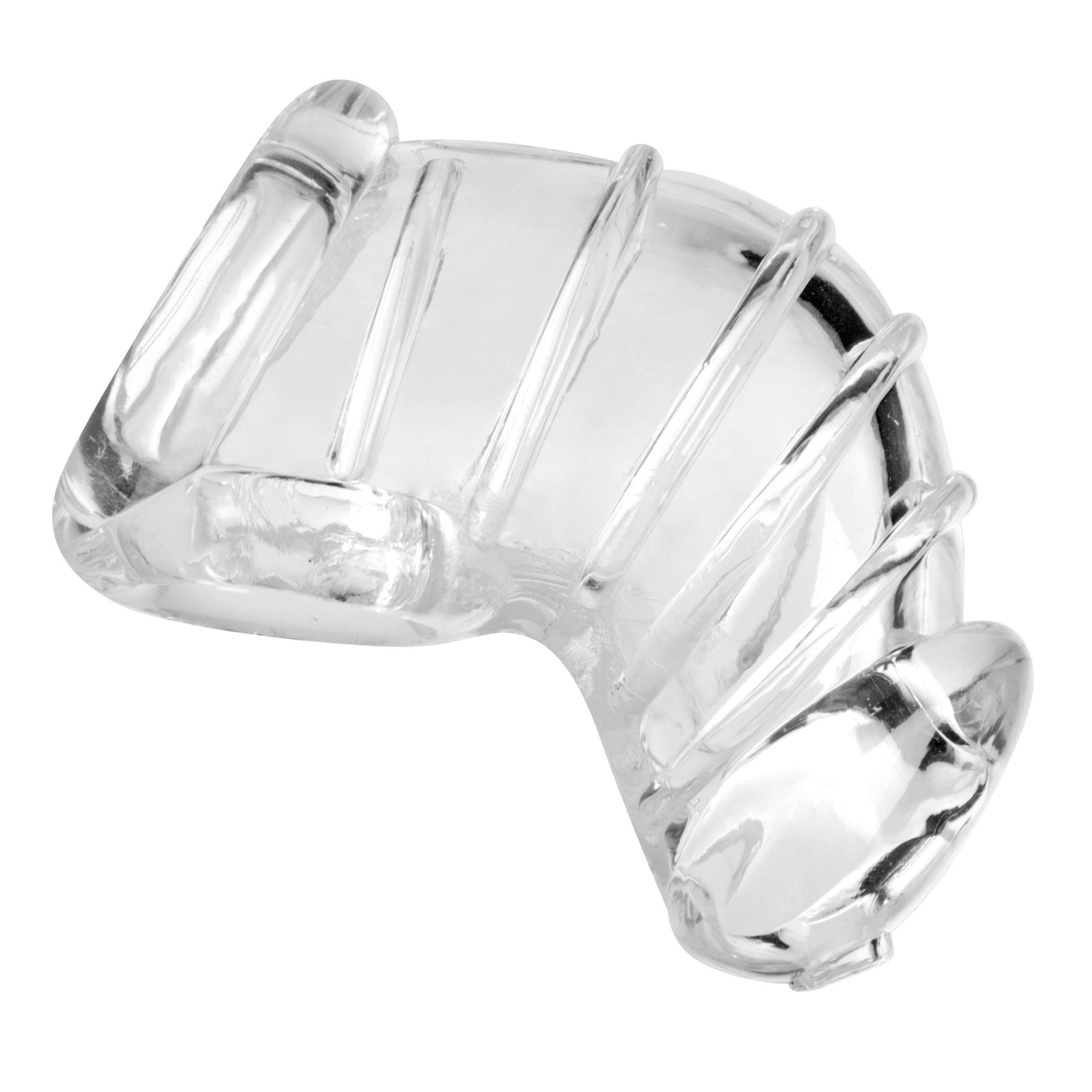 Curved silicone chastity cage for male constraint