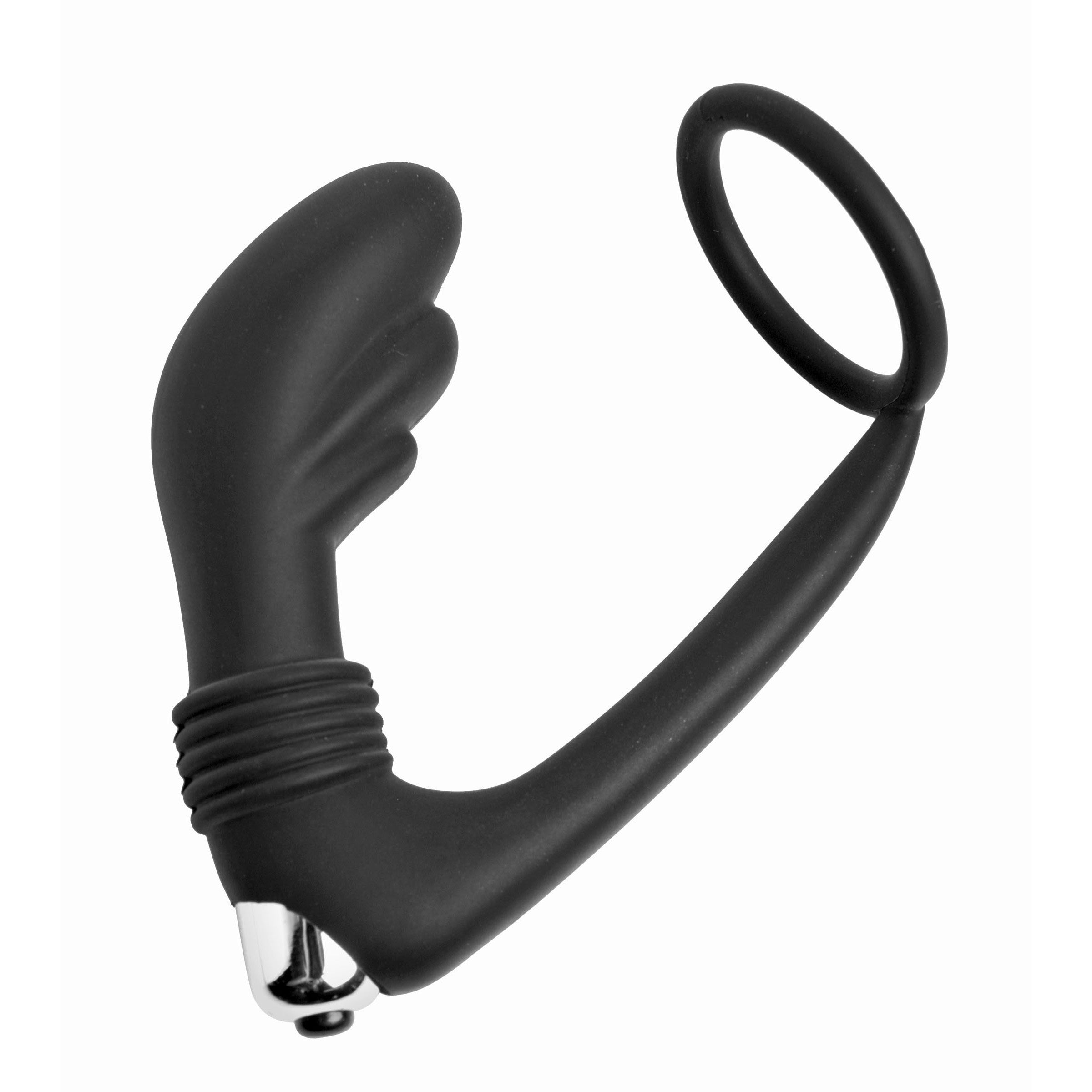 Close-up view of the Nova Silicone Cock Ring and Prostate Vibe with a focus on the silicone material