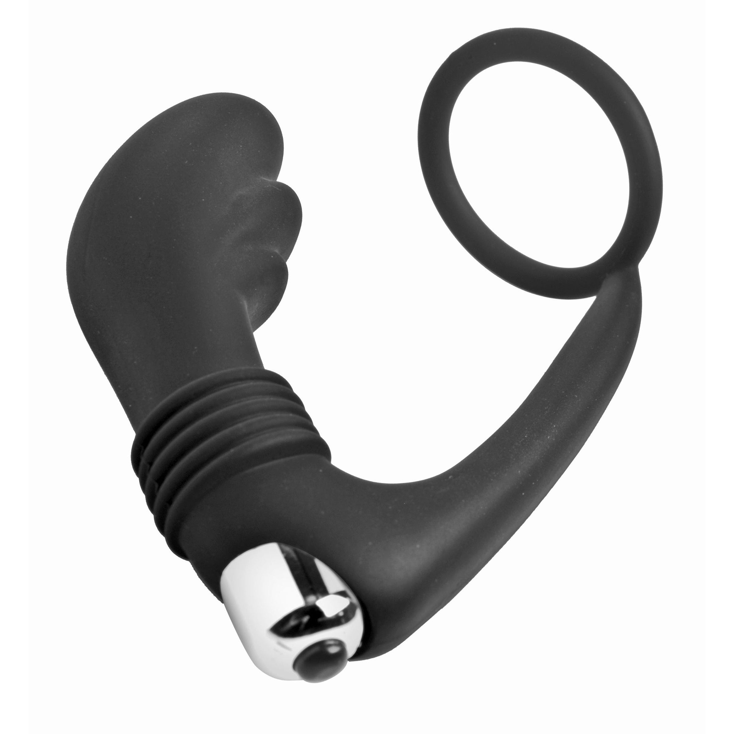 Detail of the Nova Silicone Cock Ring and Prostate Vibe showing the attachment mechanism