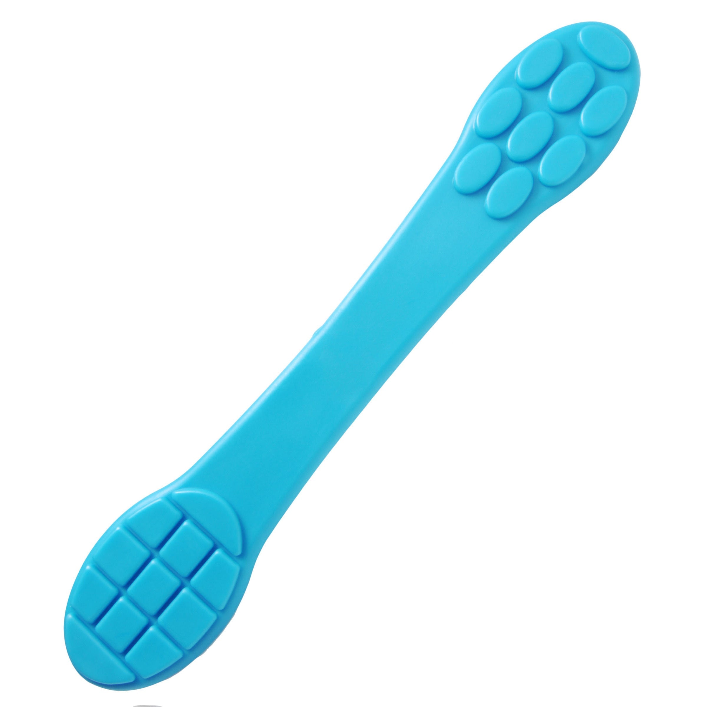 Close-up of the textured surface on a blue silicone CBT ball slapper