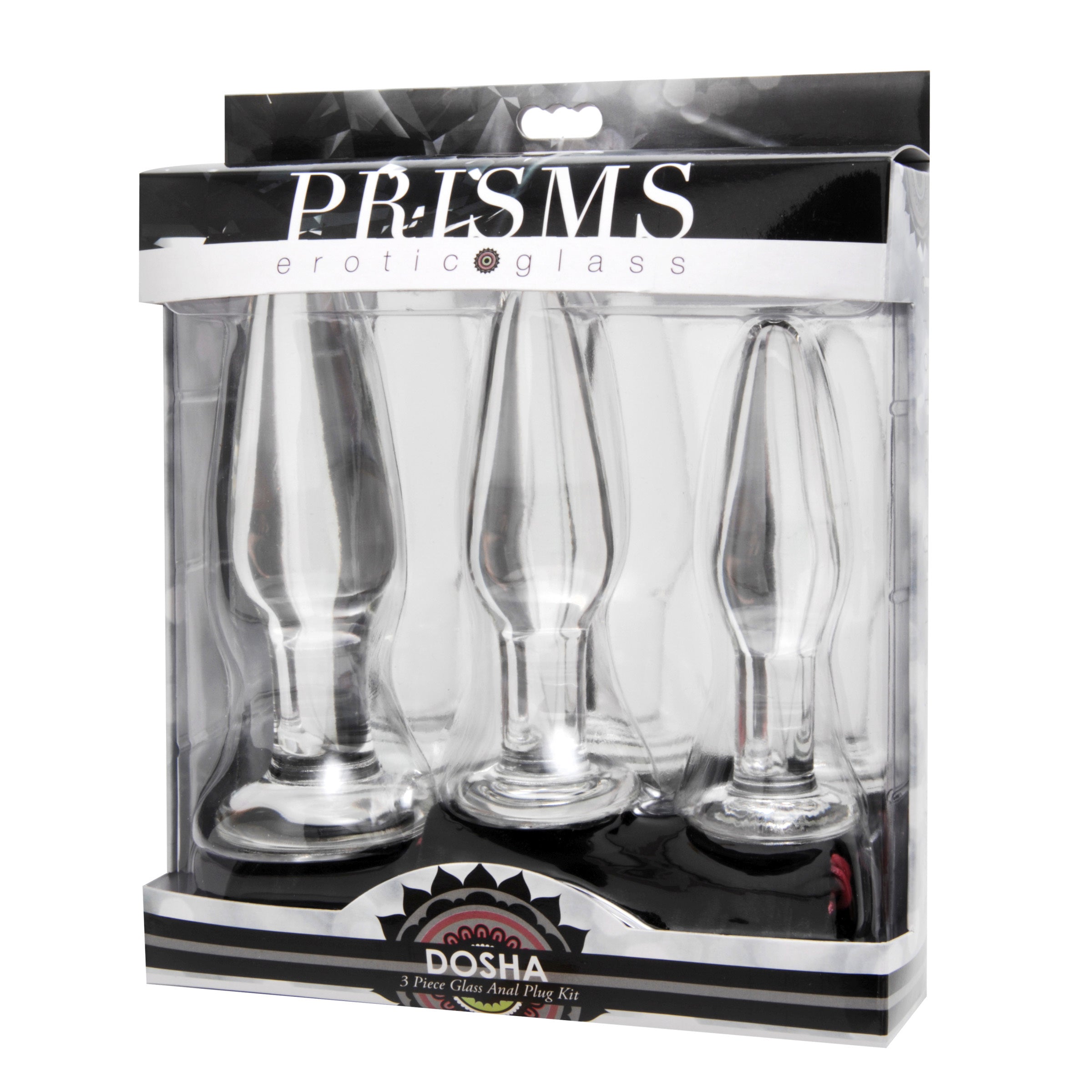 Dosha glass anal plug trio in clear design