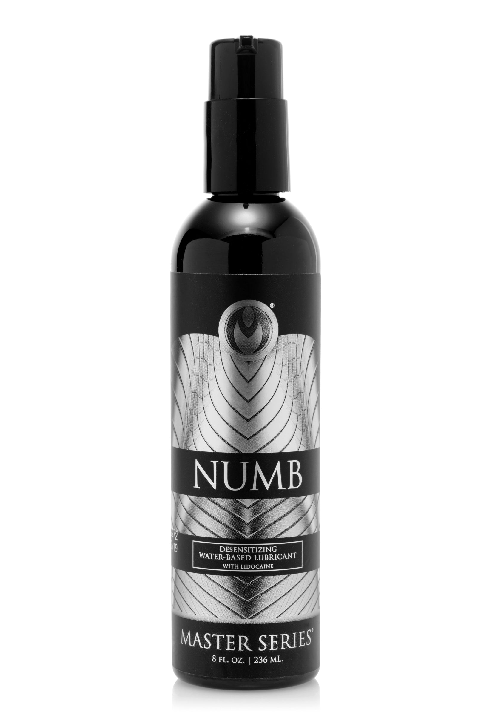 Packaging design of Numb Desensitizing Water Based Lubricant with Lidocaine, 8 oz bottle