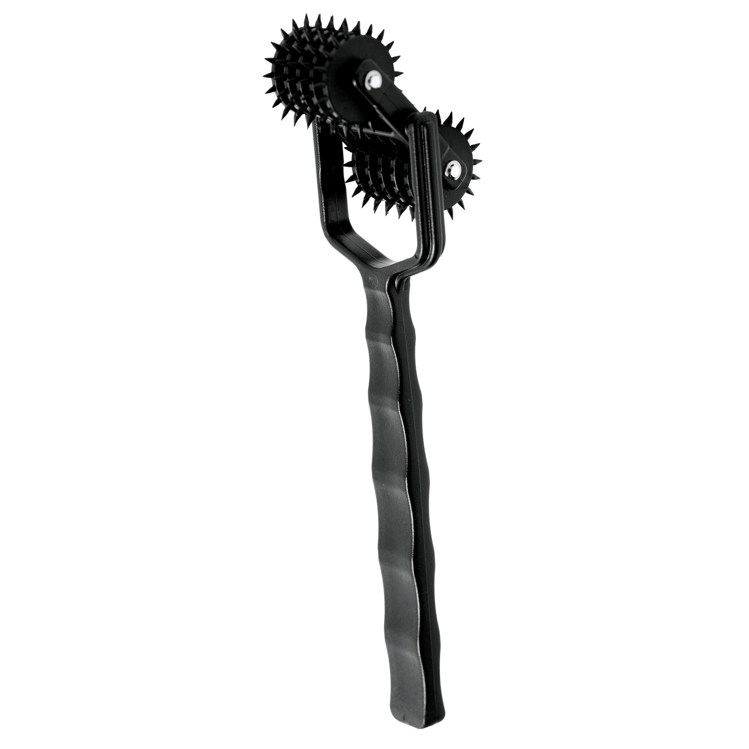 Dual-ended pinwheel with black handles for sensory play