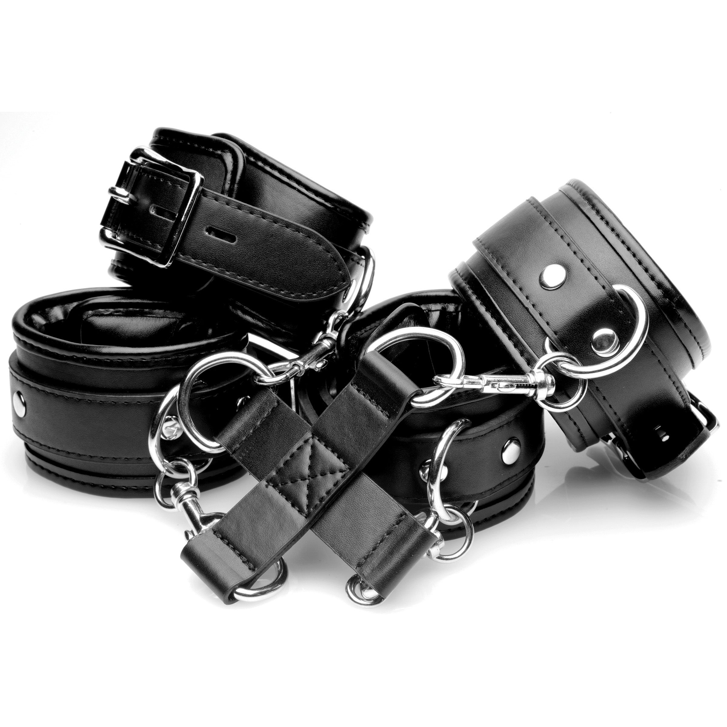 The complete Hog-tie Restraint System laid out on a flat surface