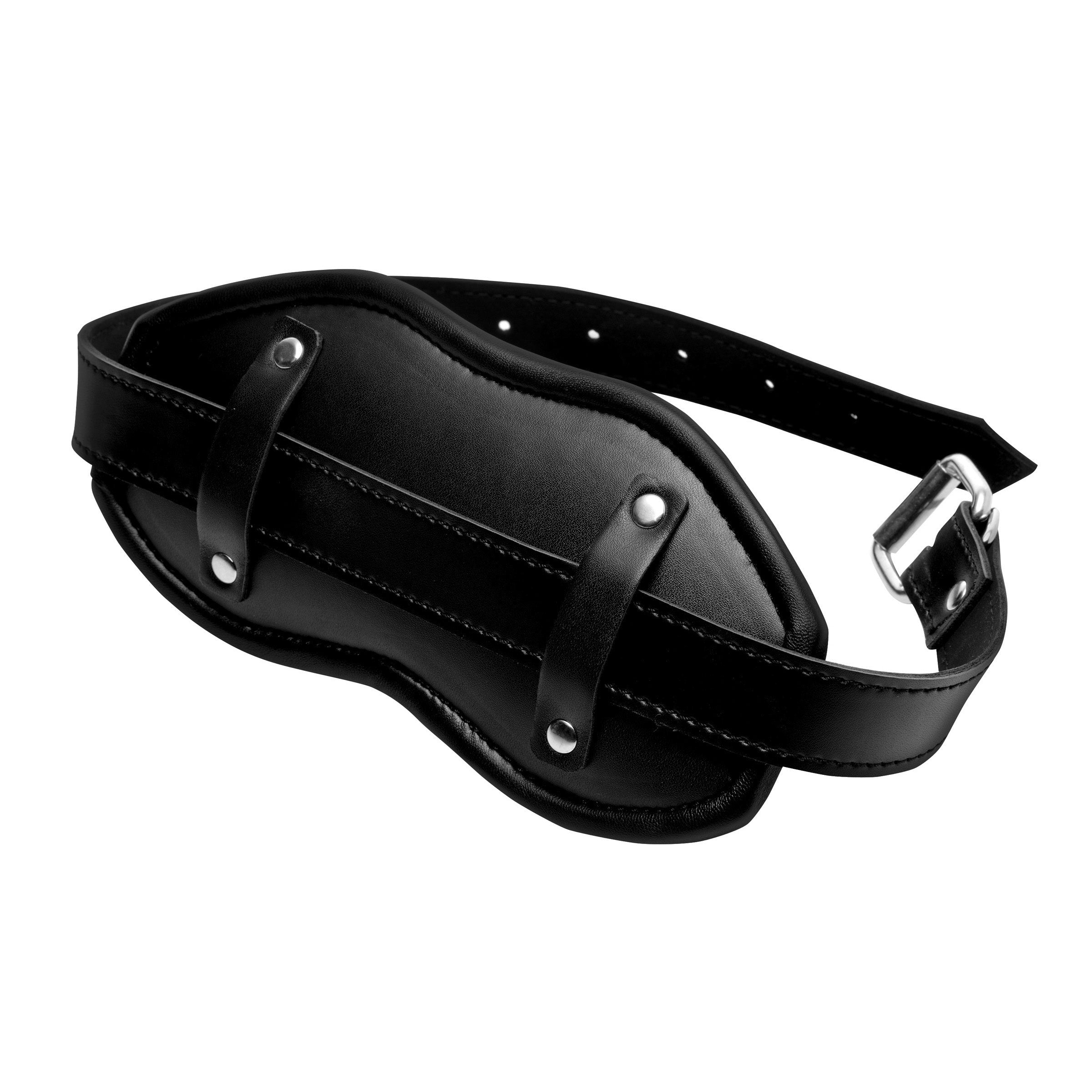 Adjustable black silicone gag with dual metal buckles