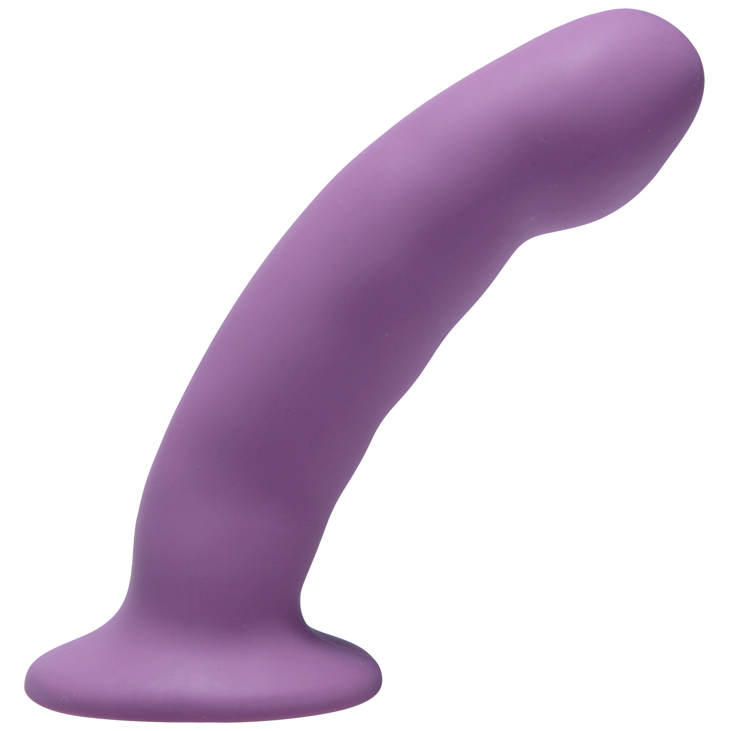 Flaunt Strap On with attached purple silicone dildo on a white backdrop