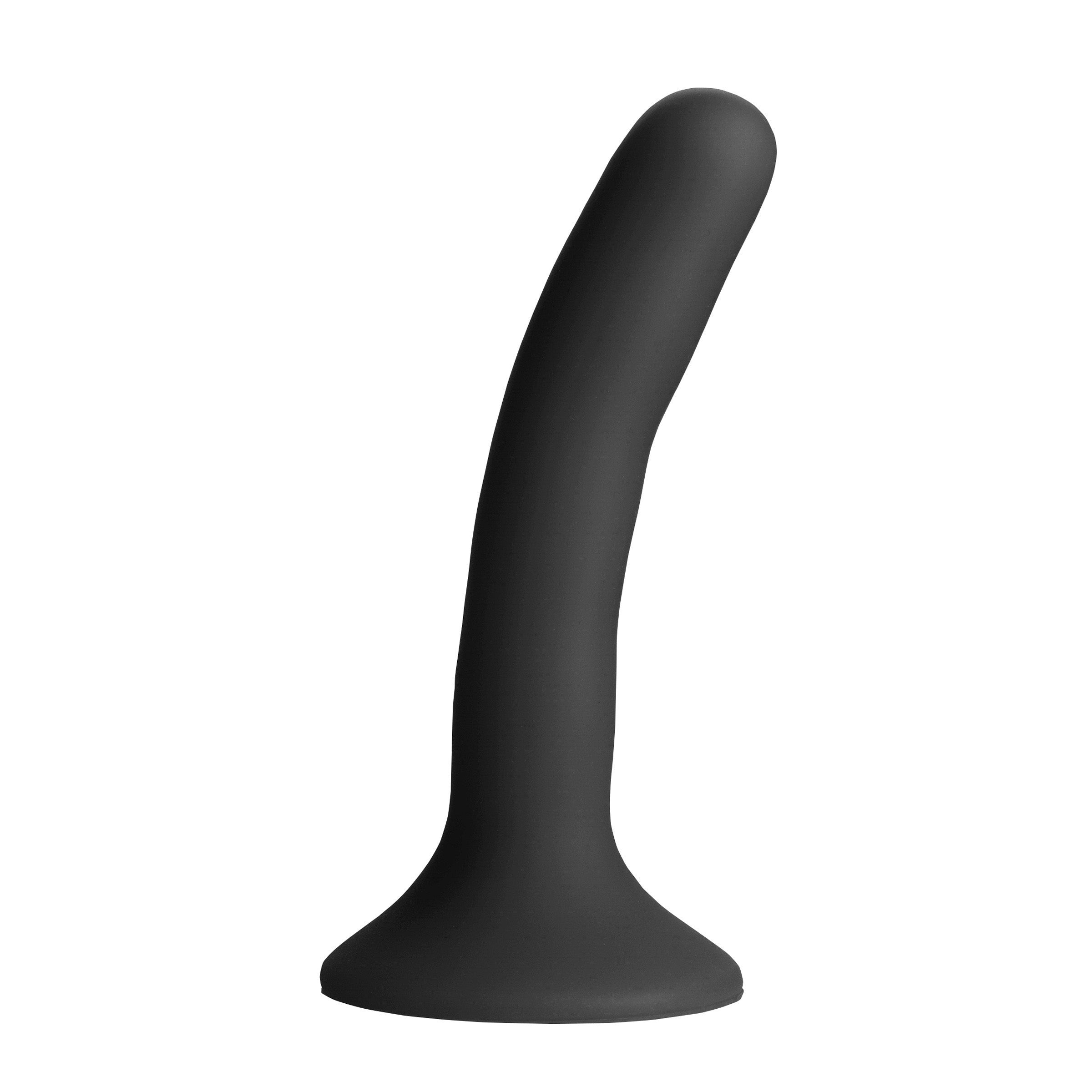 Black pegging dildo isolated on white background