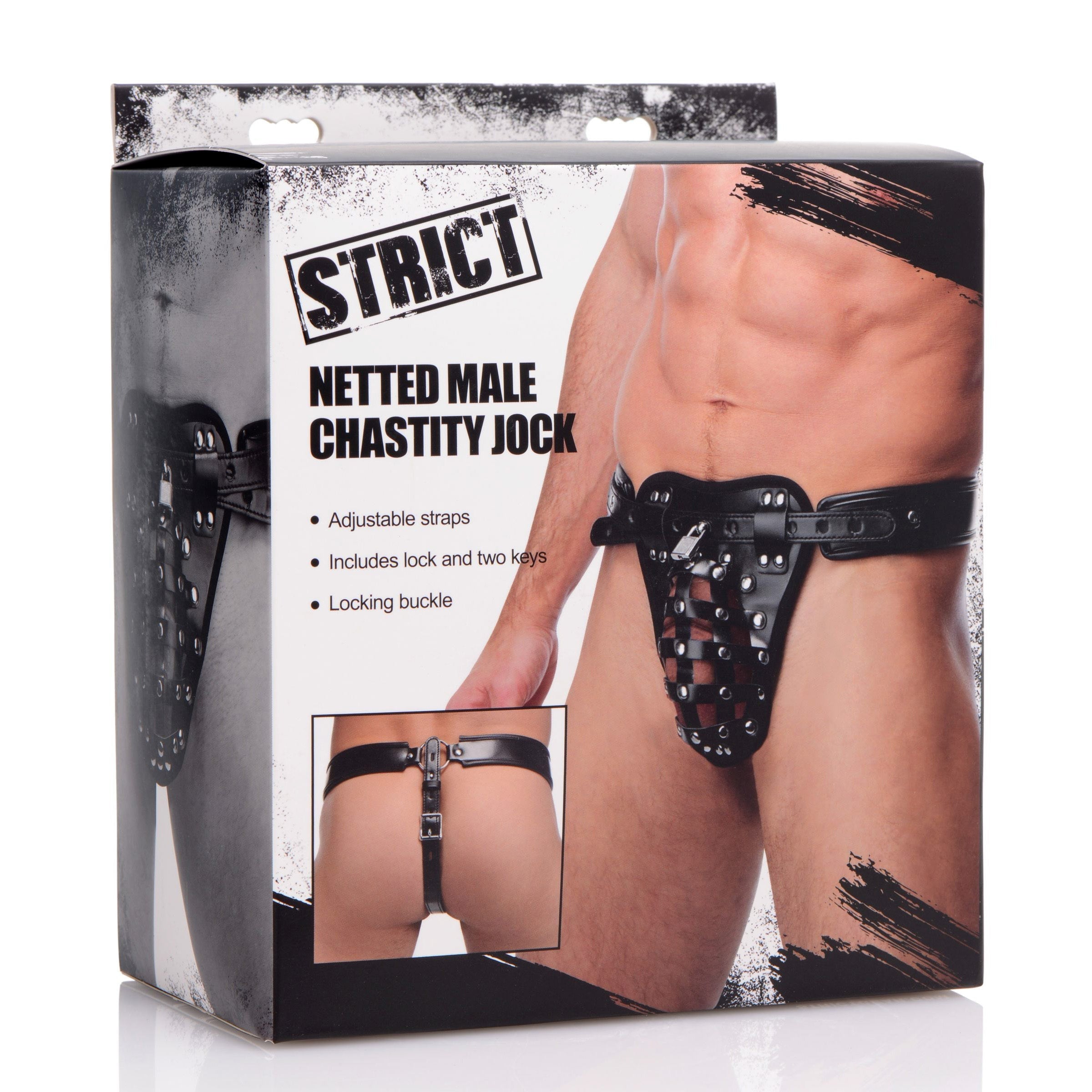 Packaging of the Netted Male Chastity Jock product