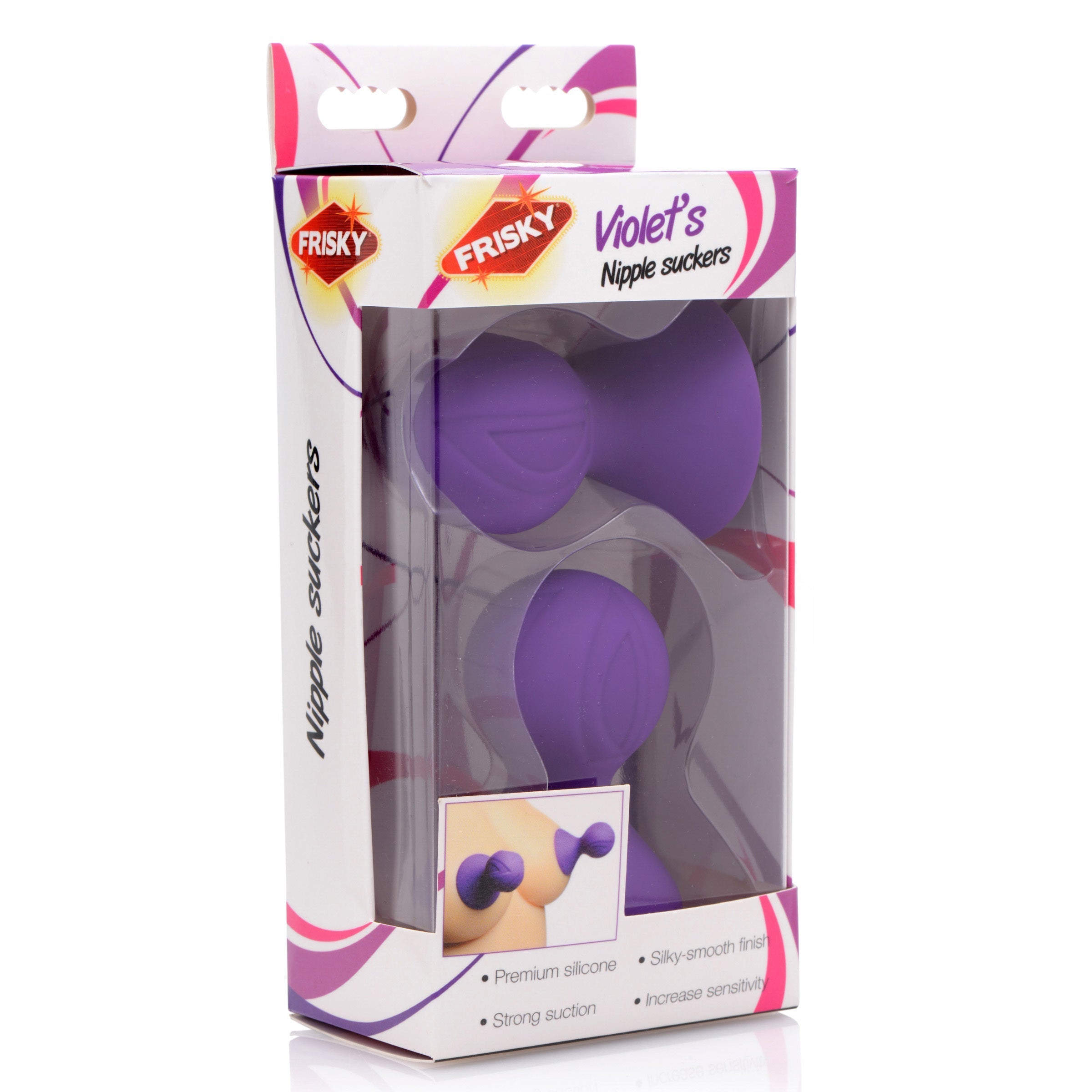 Packaging of the violet silicone nipple suckers