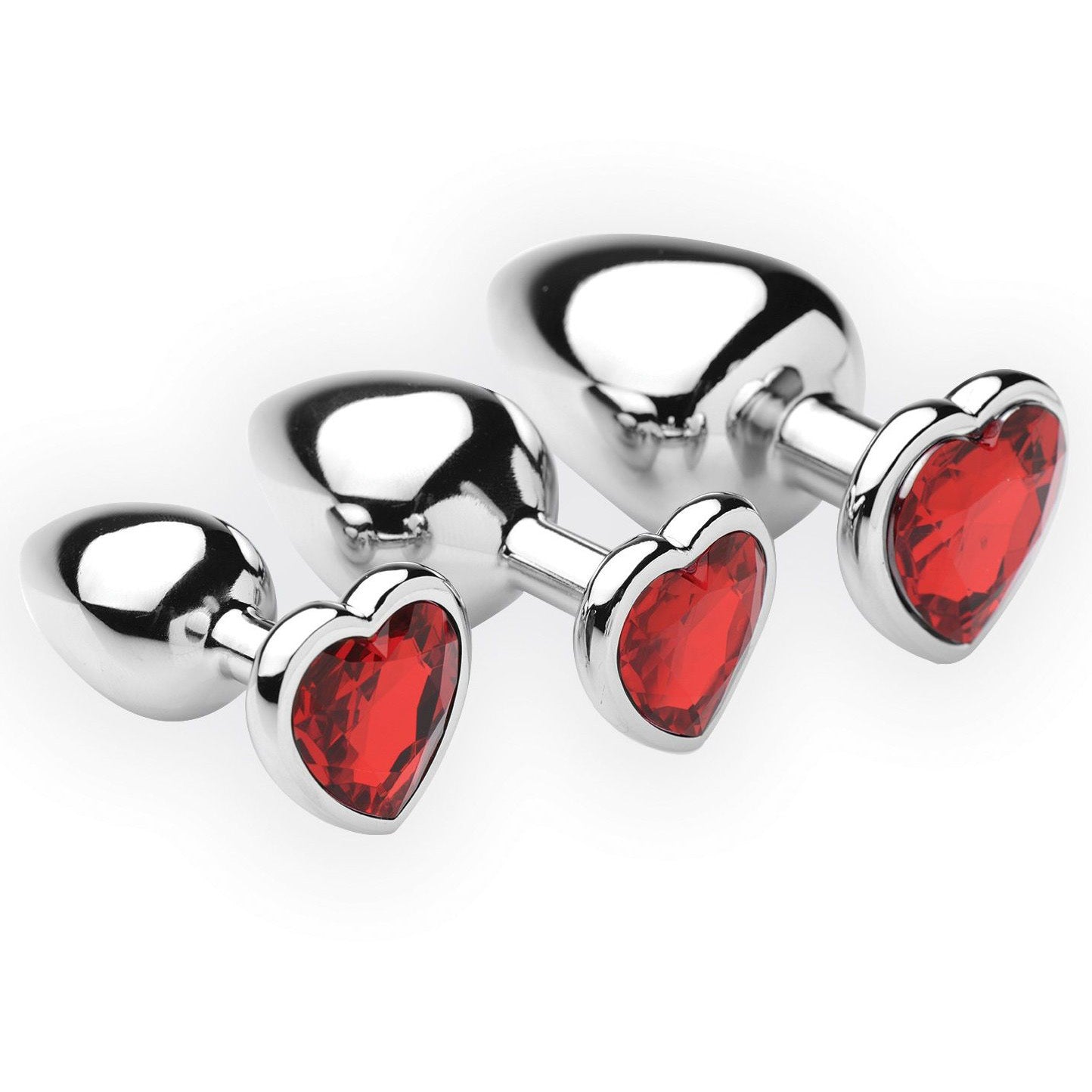 Set of three Chrome Hearts anal plugs with gem accents