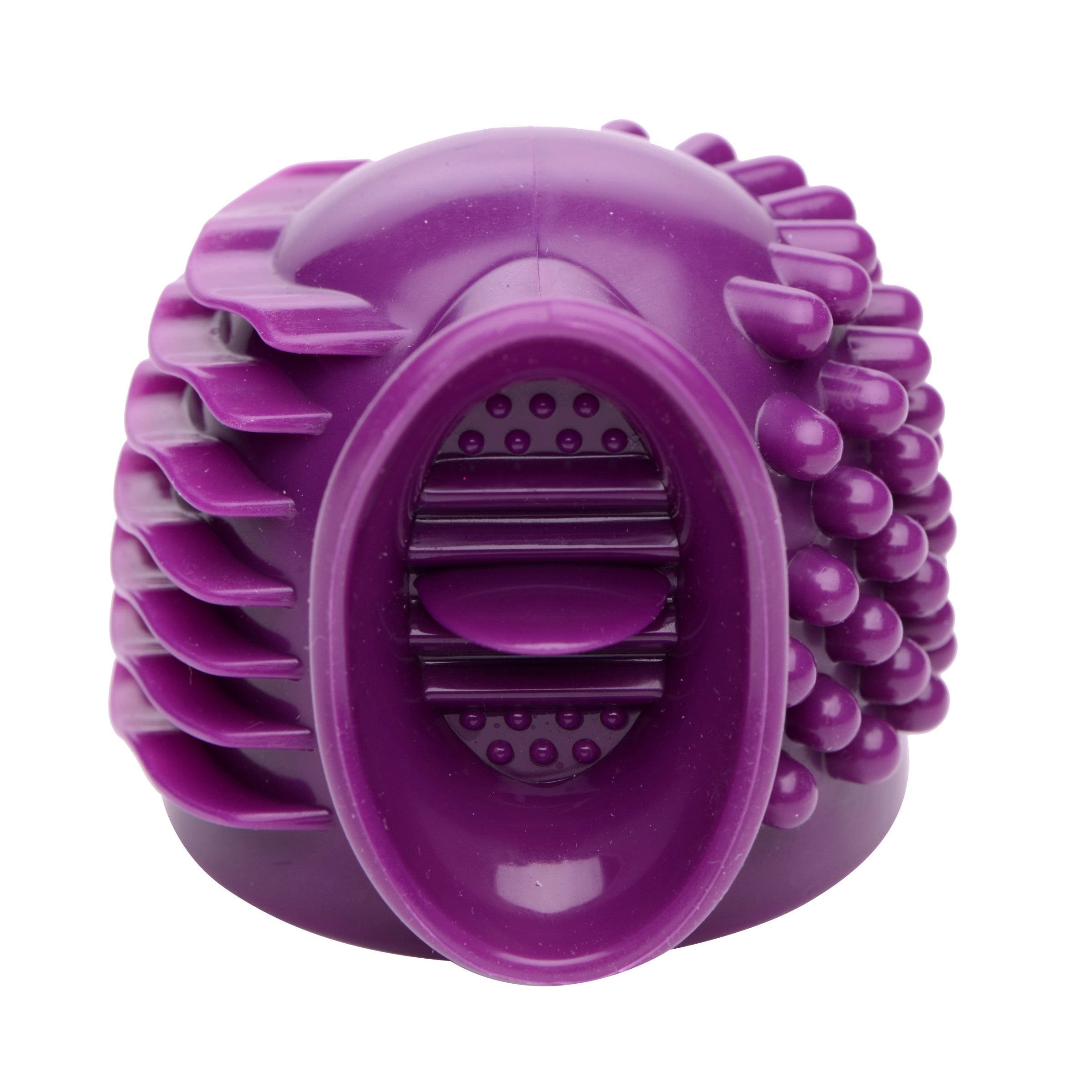 Silicone wand attachment with multiple textured spheres in purple